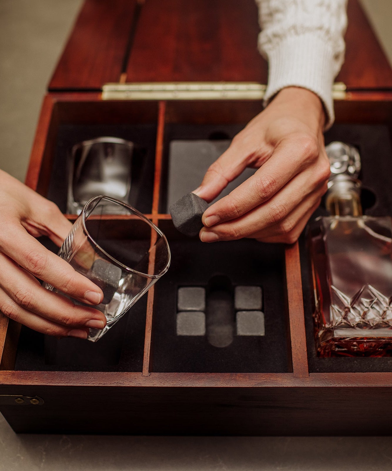 Whiskey Box Gift Set with Decanter
