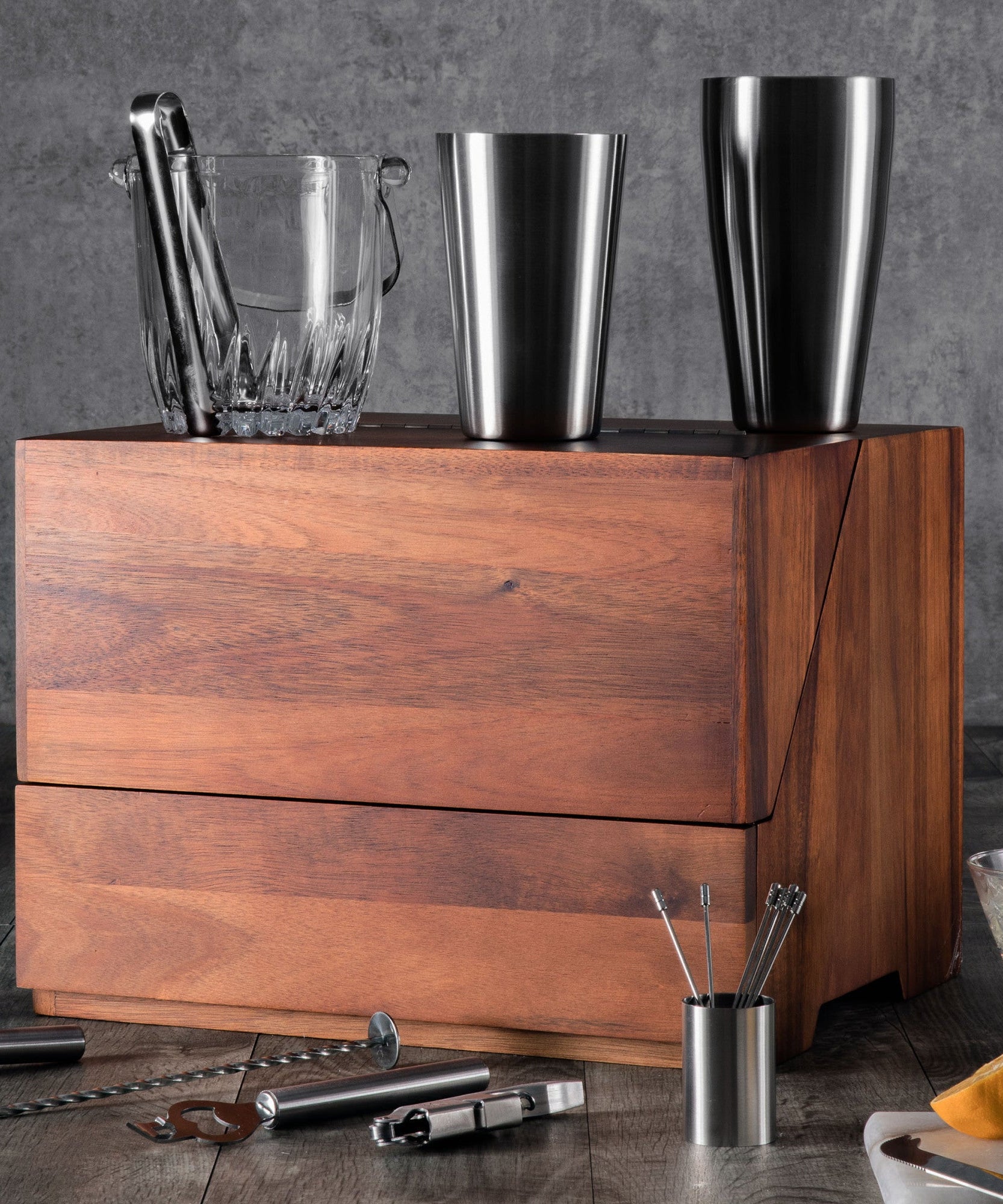 Madison Acacia Tabletop Bar Set