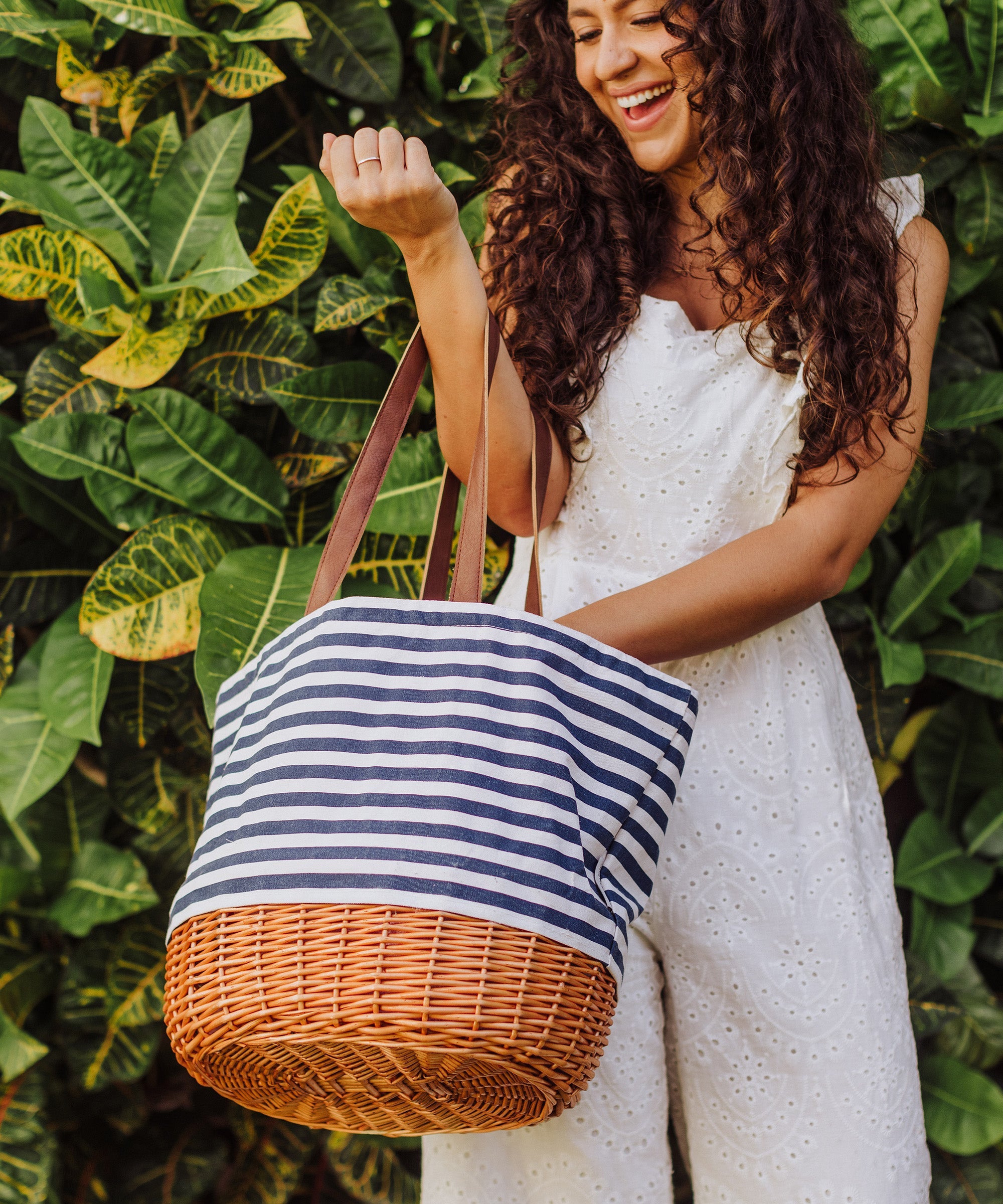Coronado Canvas and Willow Basket Tote