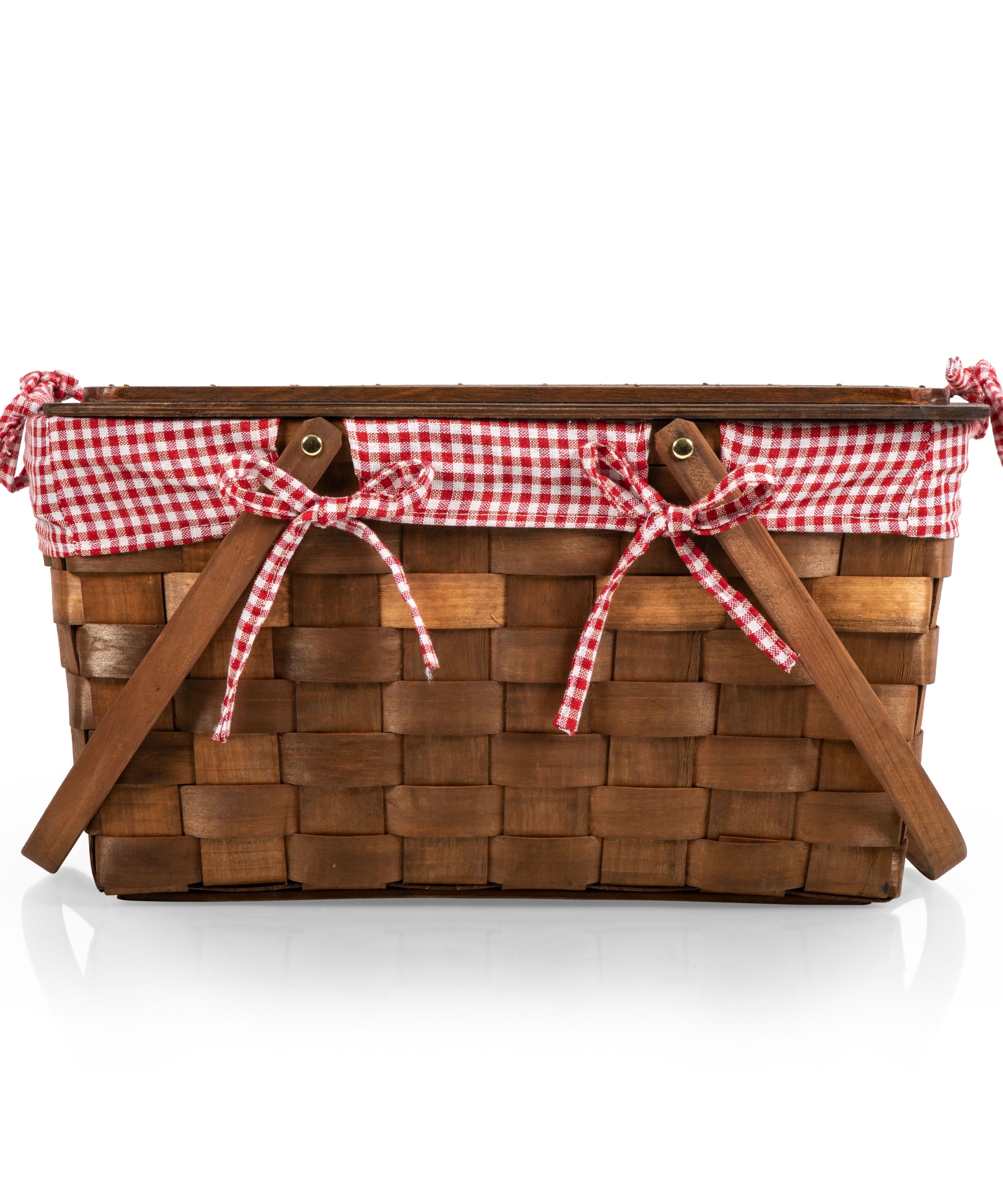 Kansas Handwoven Wood Picnic Basket
