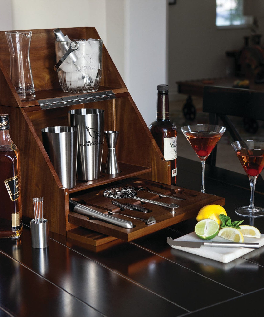 Arizona Cardinals - Madison Acacia Tabletop Bar Set