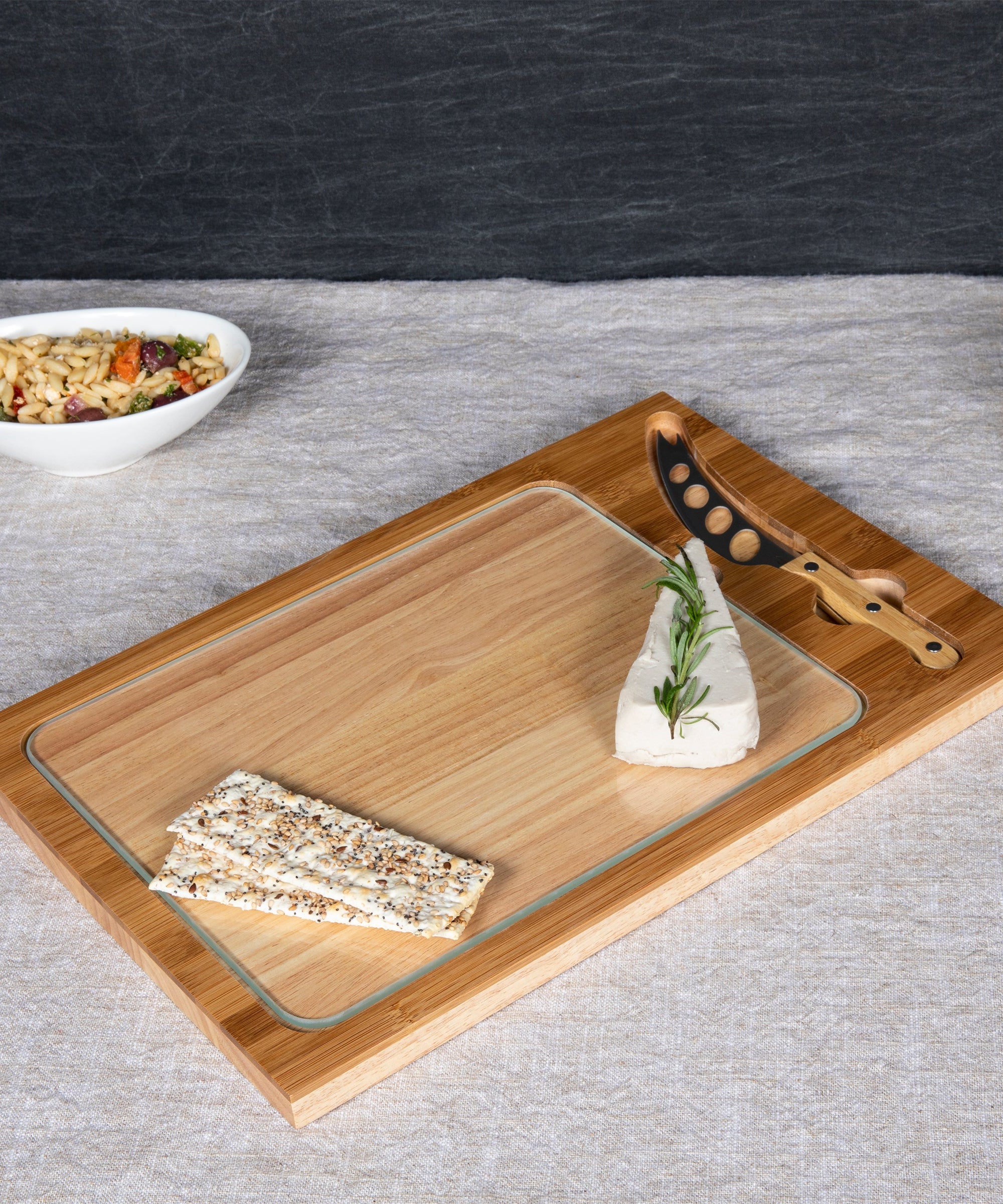 Icon Glass Top Cutting Board & Knife Set