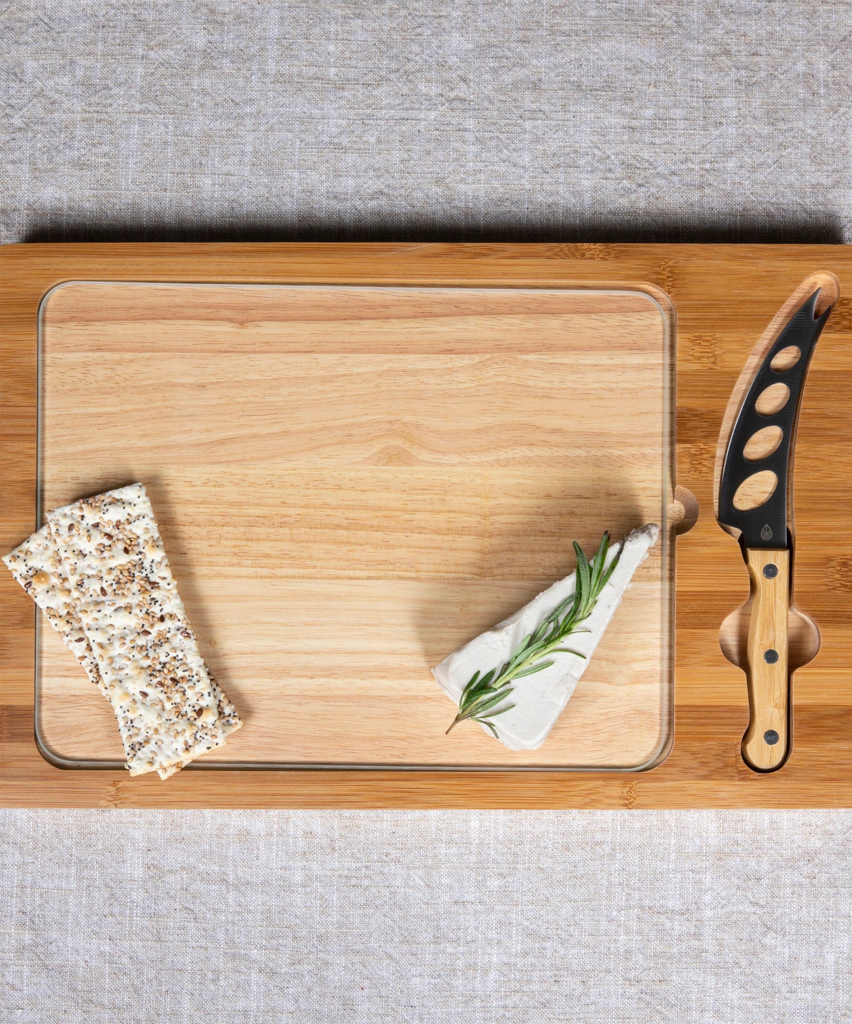 Icon Glass Top Cutting Board & Knife Set