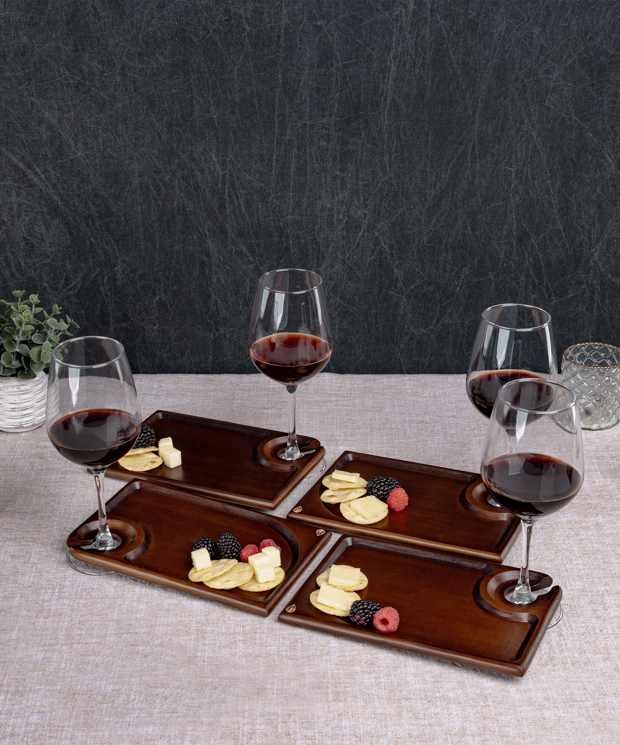Rectangle Wine Appetizer Plate Set of 4
