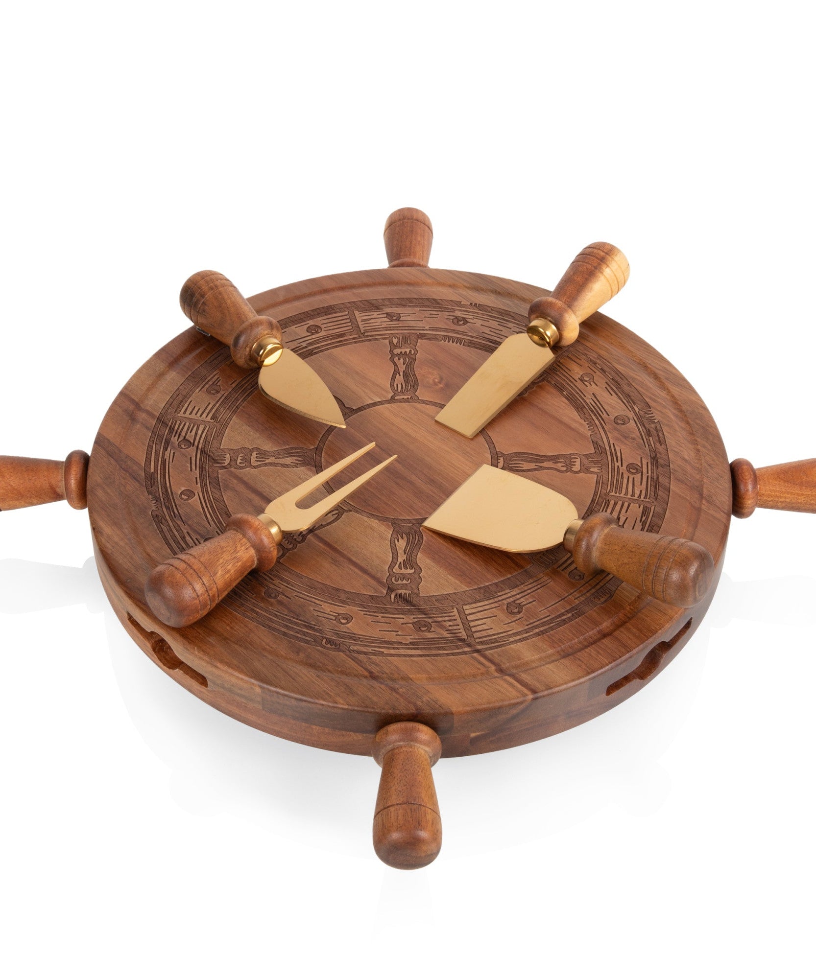 Helmsman Lazy Susan Cheese Board with Tool Set