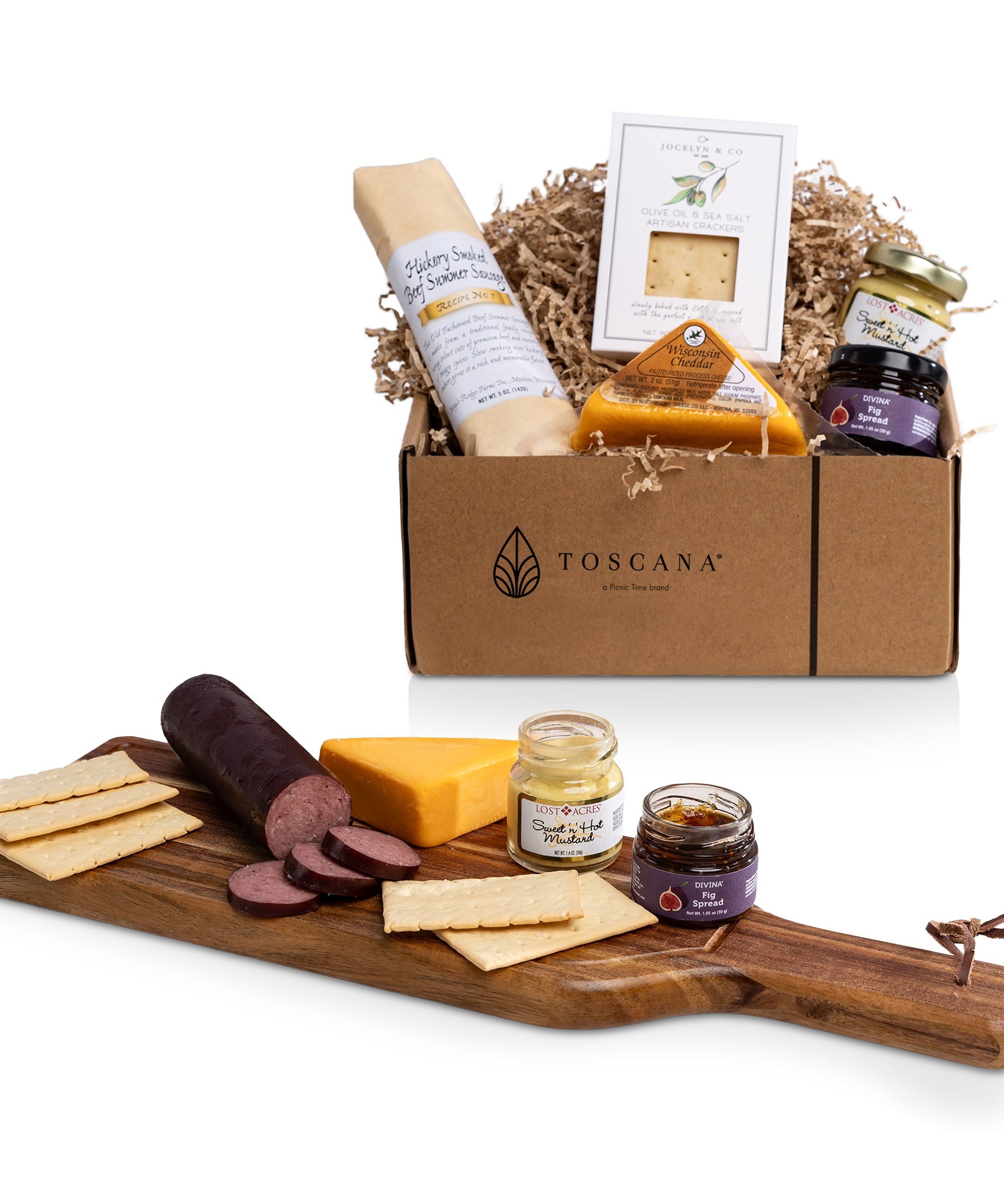 Botella Cheese Board with Gourmet Gift Pack