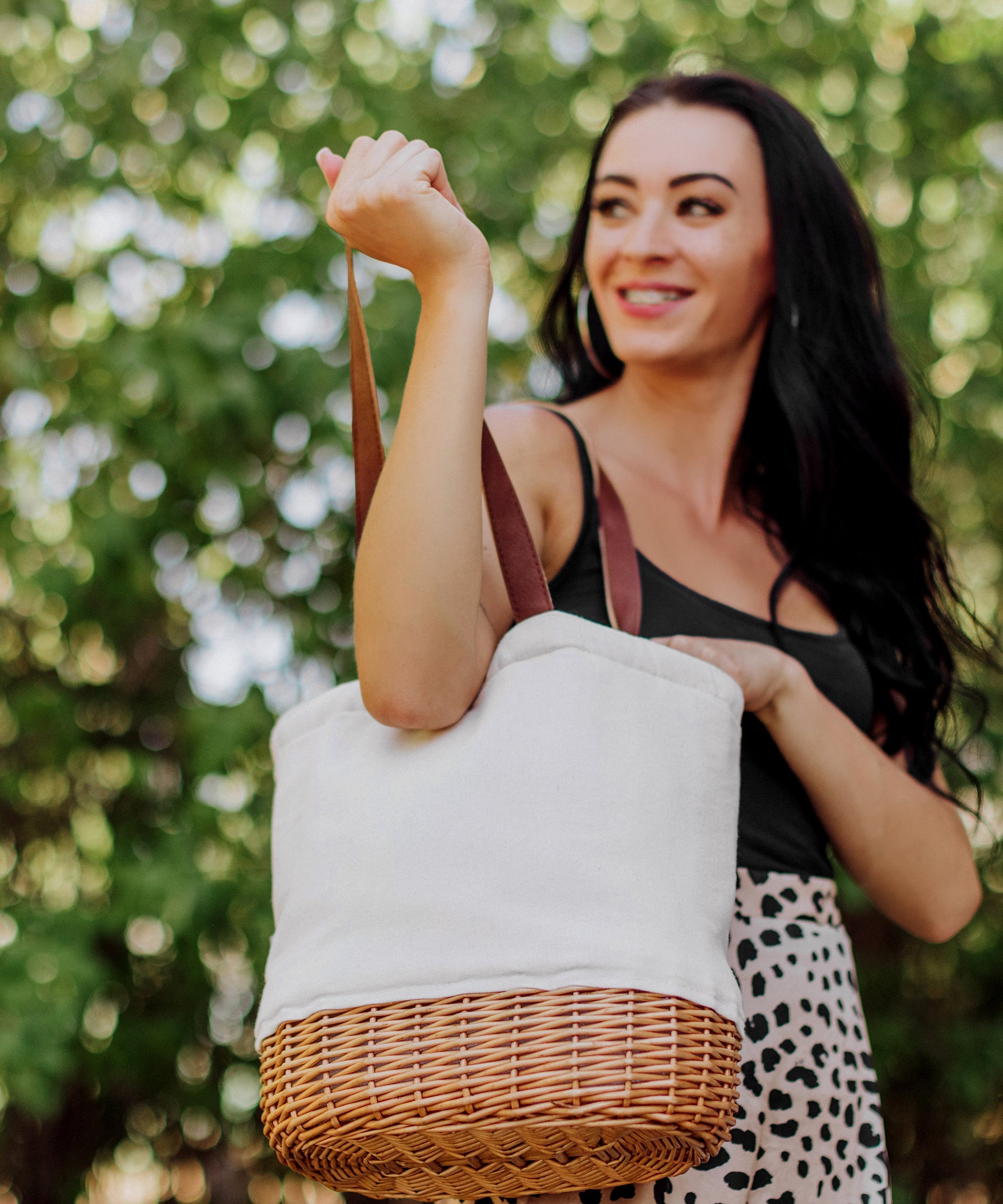 Pico Willow and Canvas Lunch Basket