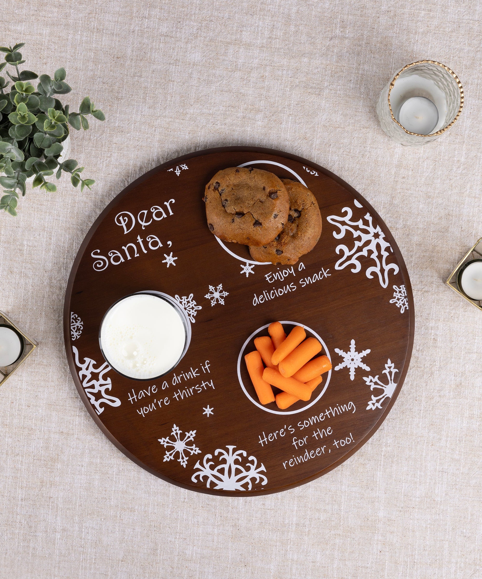 Dear Santa Milk & Cookies Serving Tray