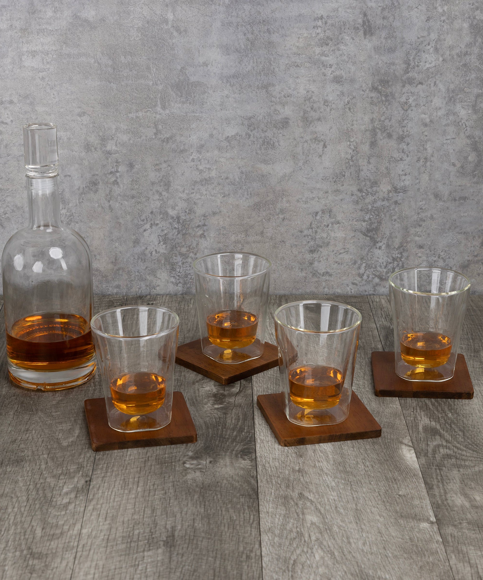 Ambassador Whiskey Box with Decanter and 4 Lowball Glasses