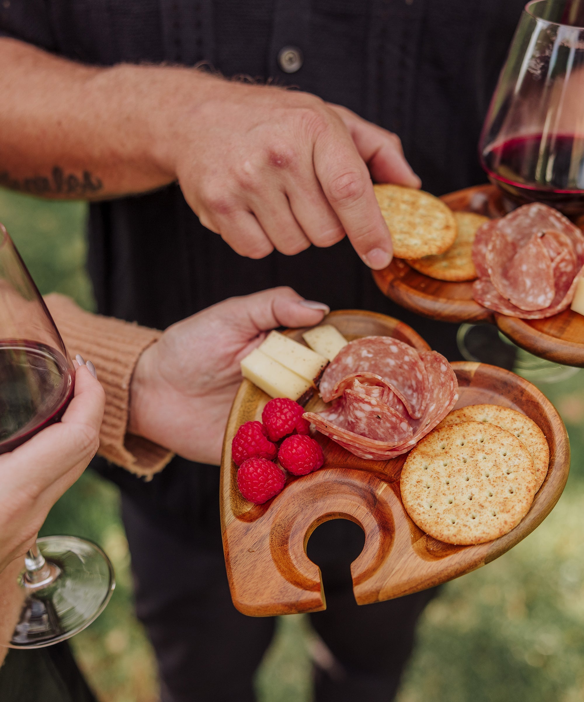 Heart Shaped Wine Appetizer Plate Set of 4
