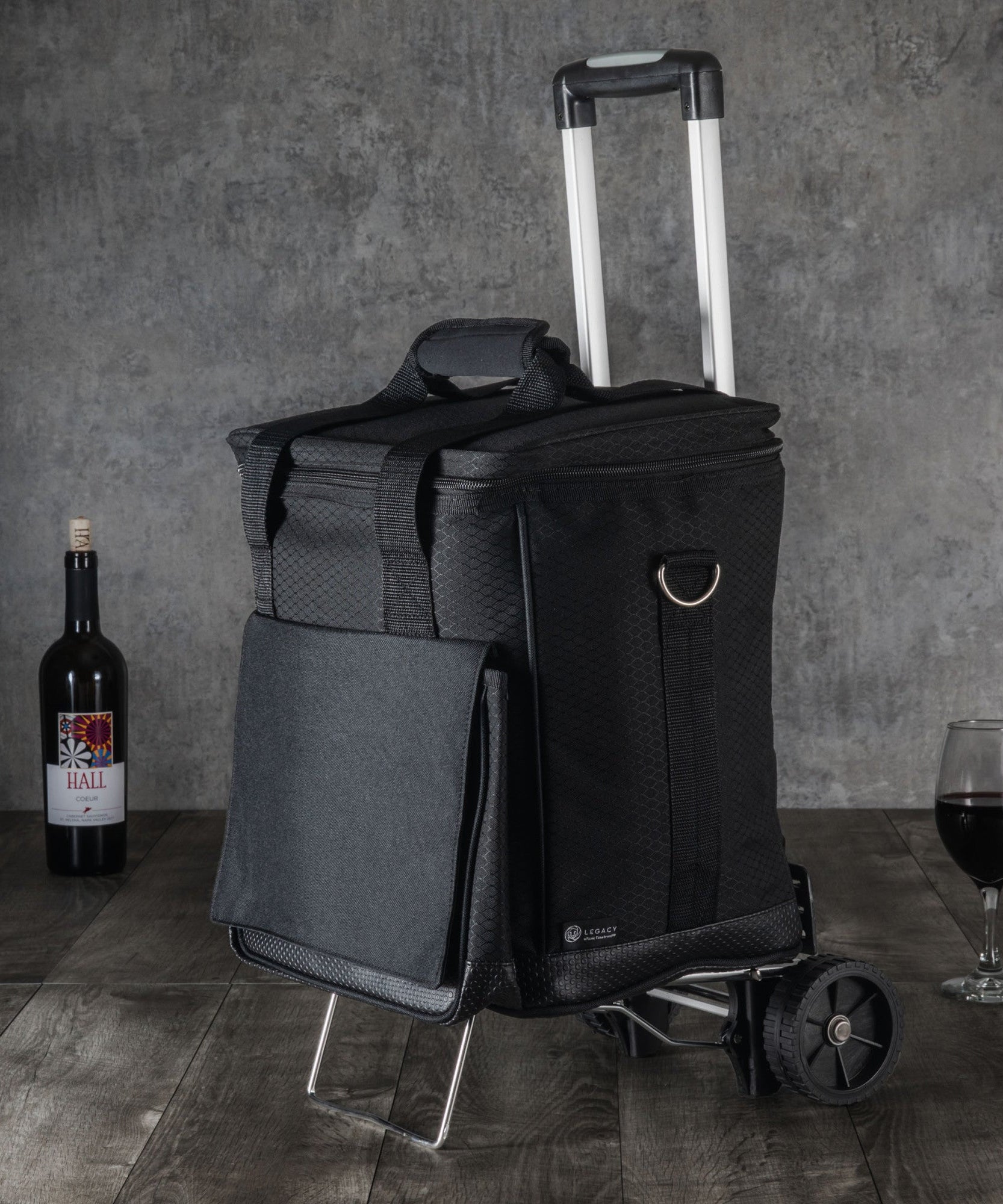 Cellar 6-Bottle Wine Carrier & Cooler Tote with Trolley