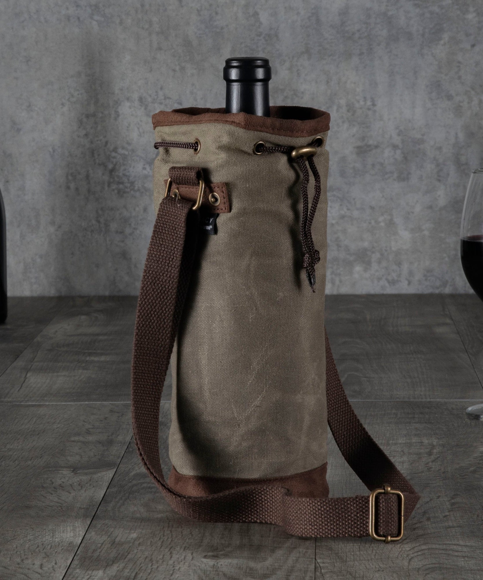 Waxed Canvas Wine Tote