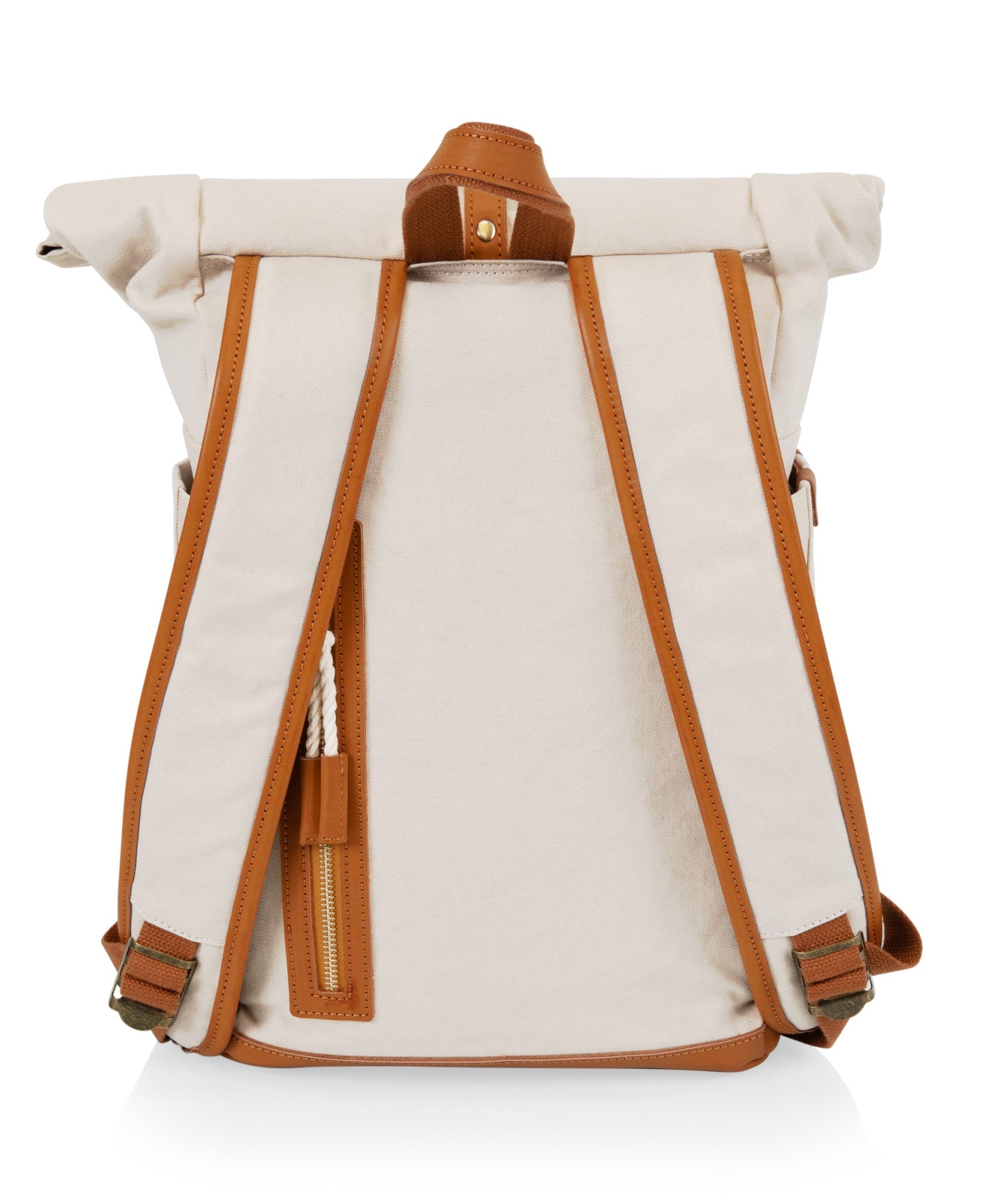 Carmel Roll Top Picnic Backpack Cooler with Utensil Set & Glass Water Bottles