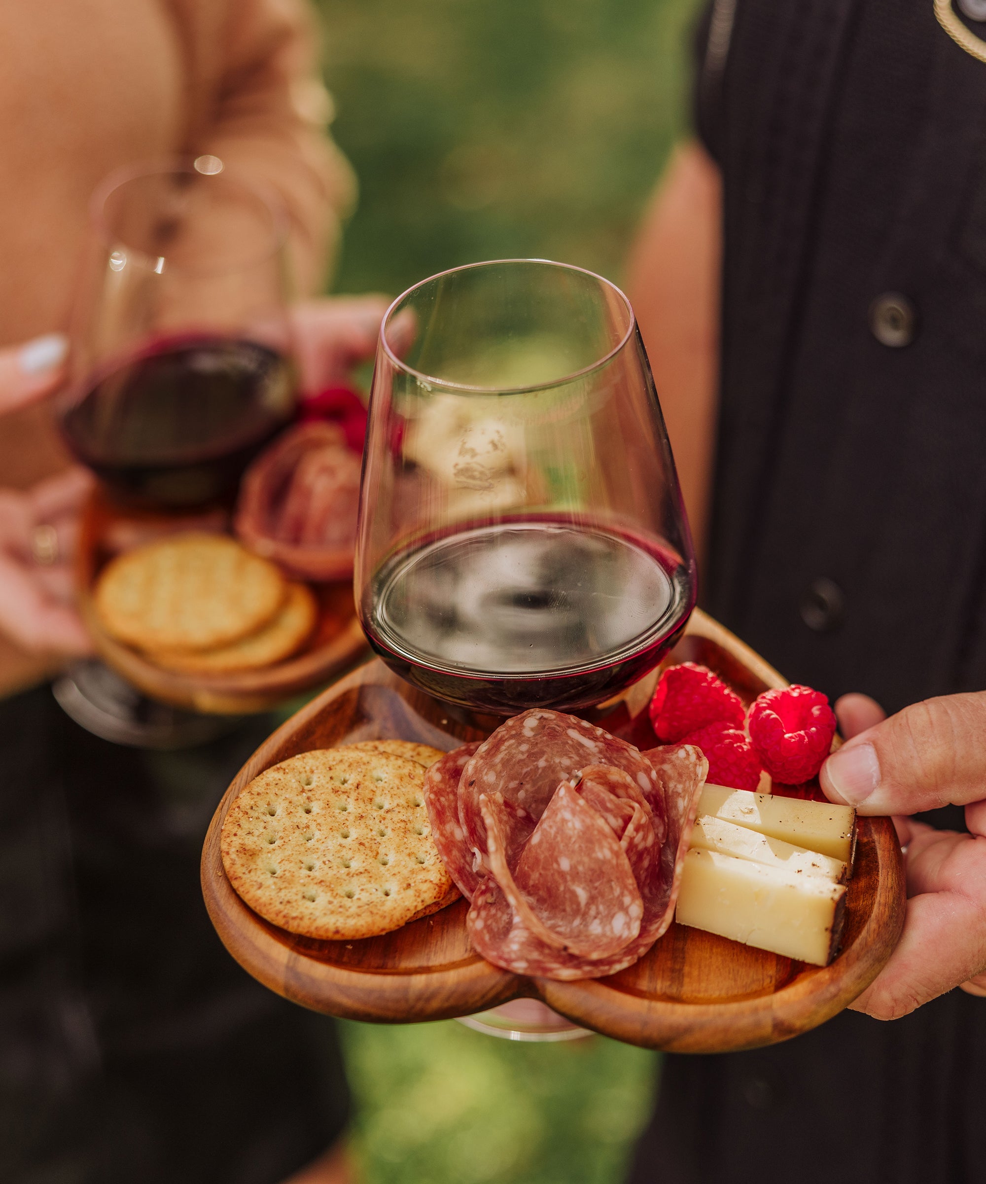 Heart Shaped Wine Appetizer Plate Set of 4