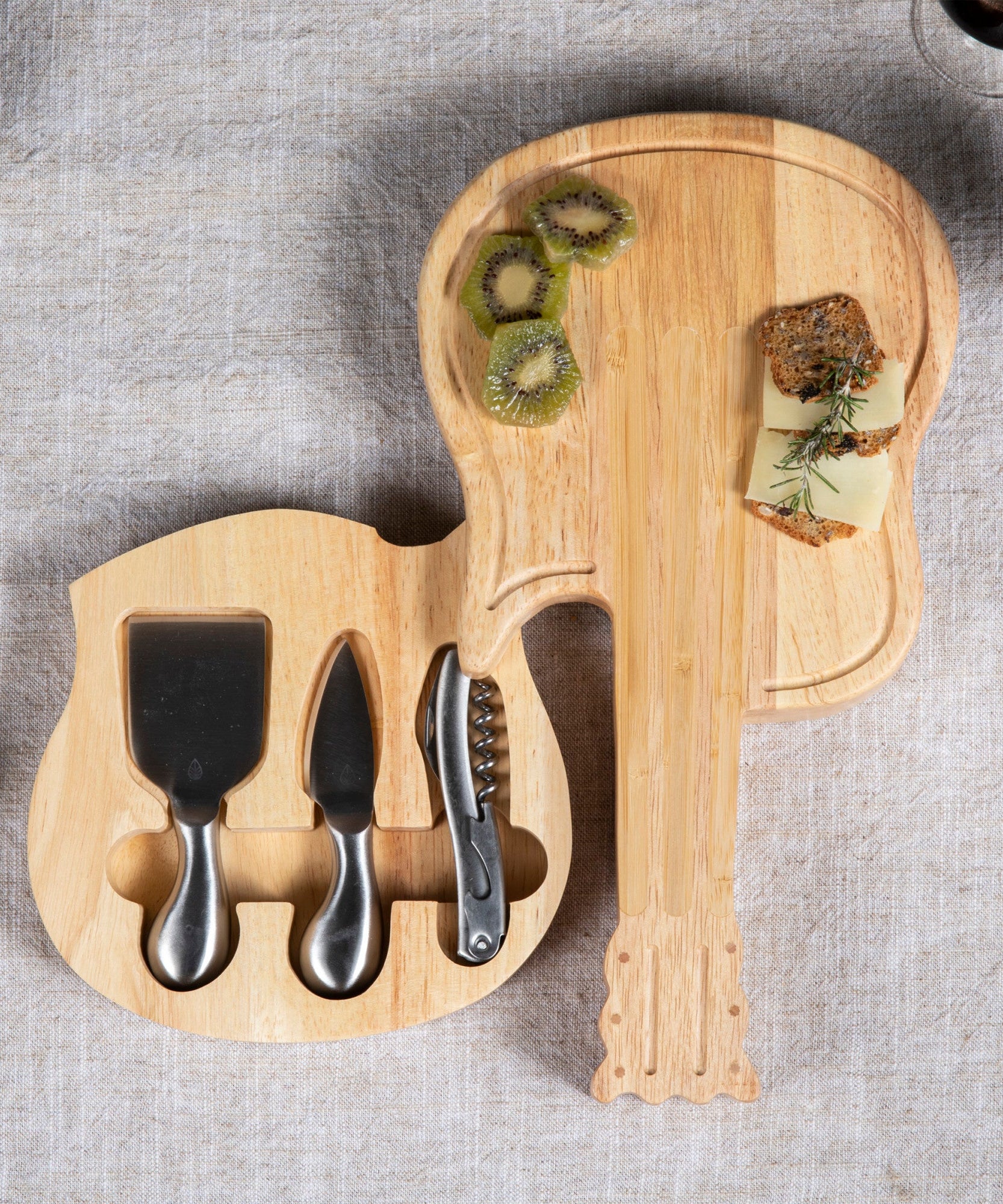 Guitar Cheese Cutting Board & Tools Set
