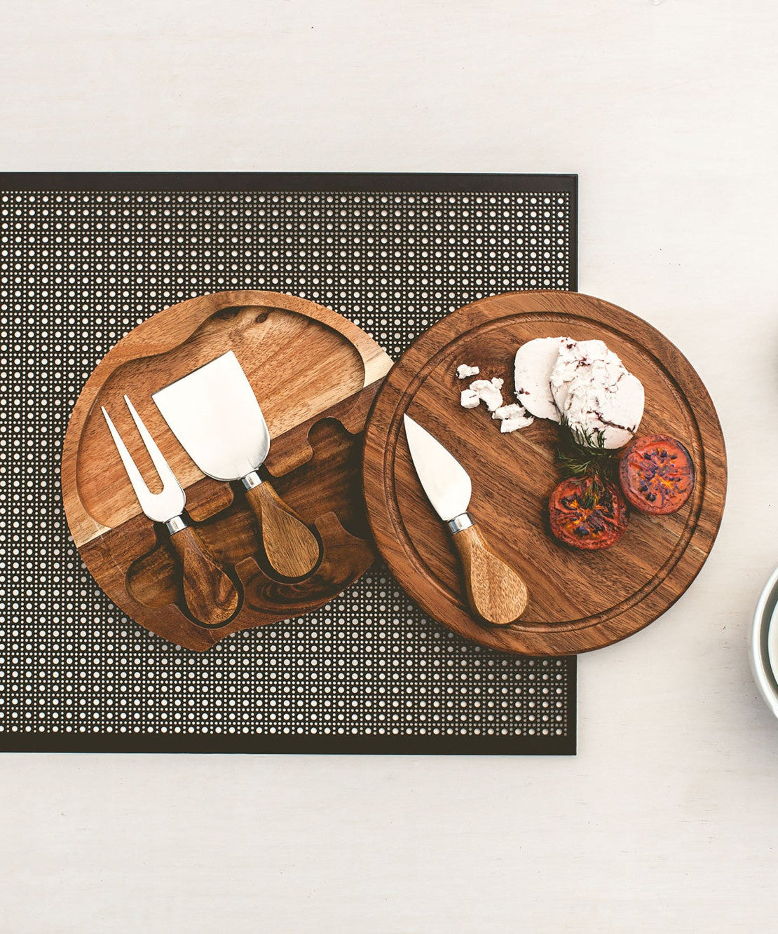 Acacia Brie Cheese Cutting Board & Tools Set