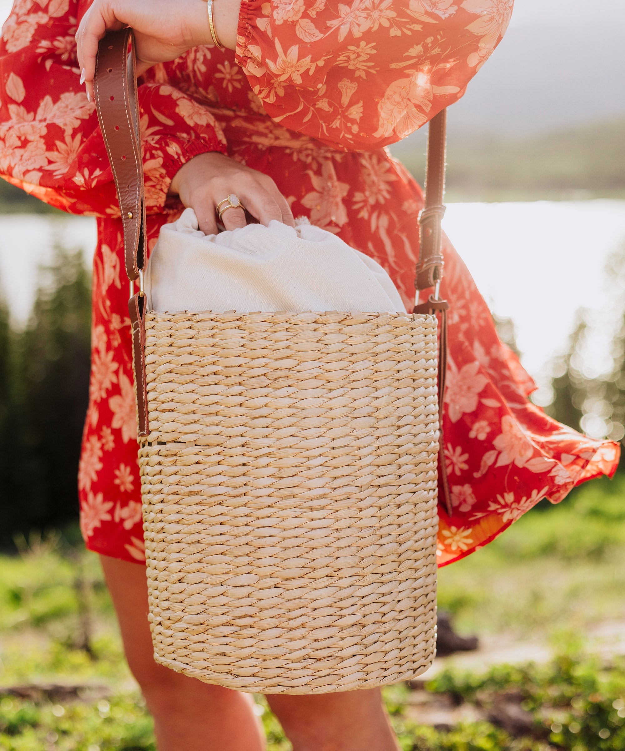 Palermo - Rush Insulated Bucket Tote with Leather Straps