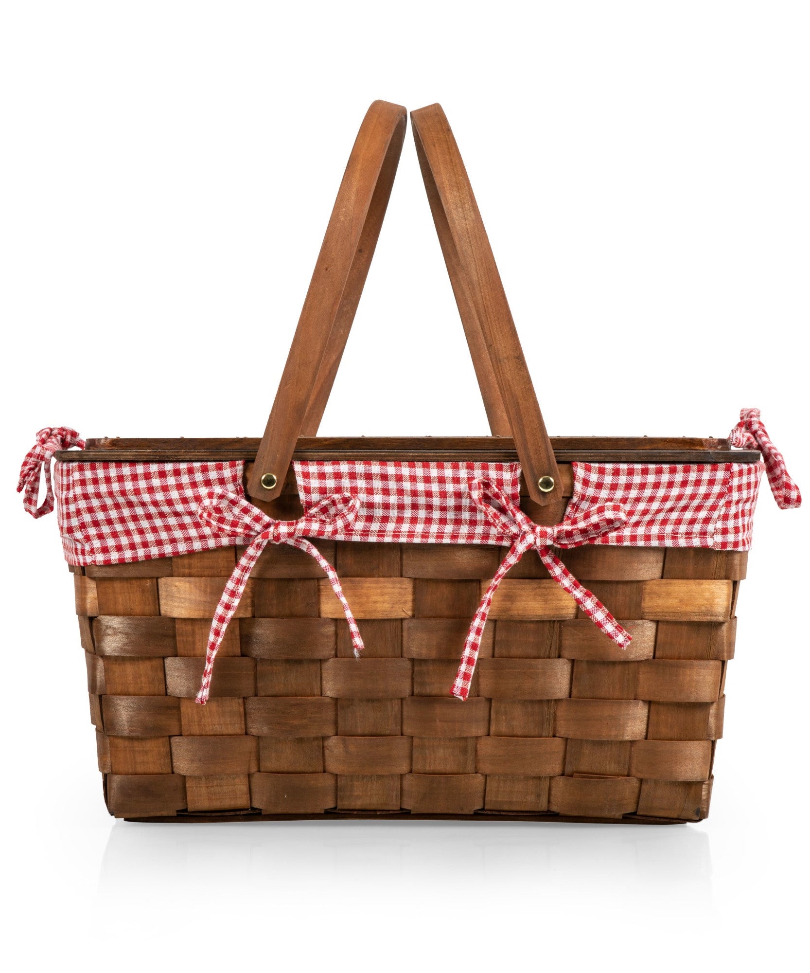 Kansas Handwoven Wood Picnic Basket