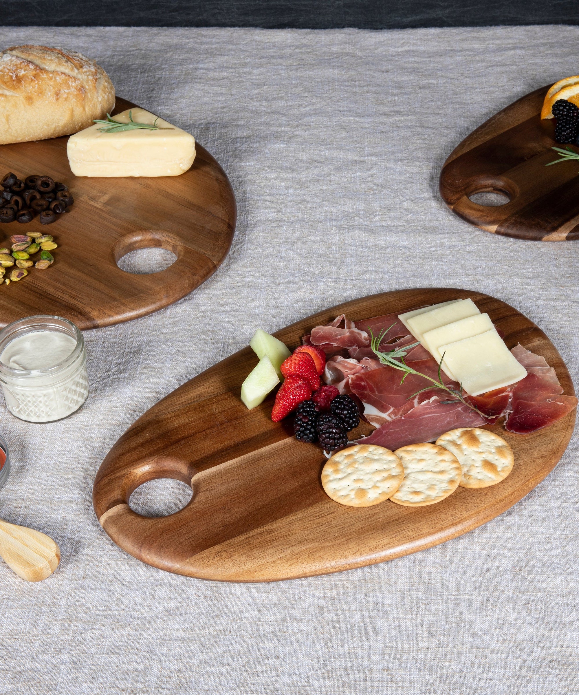 Set of 3 Pebble Shaped Acacia Serving Boards