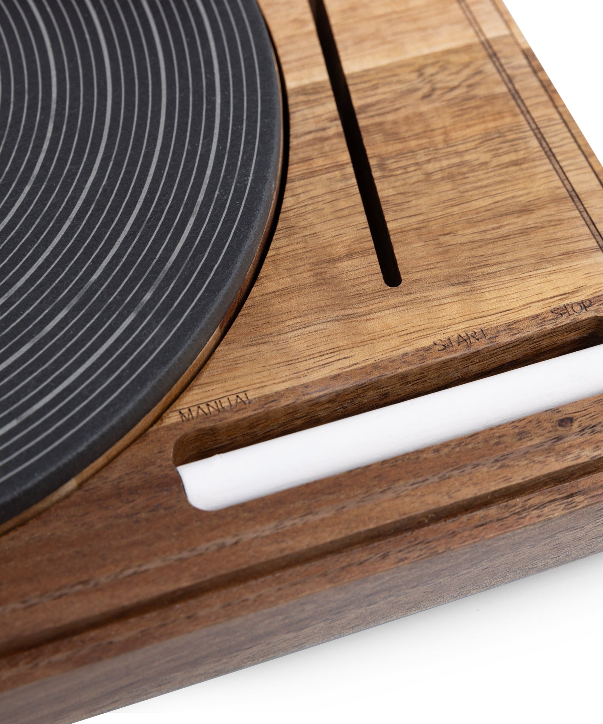 Turntable Acacia and Slate Cheese Board with Knife