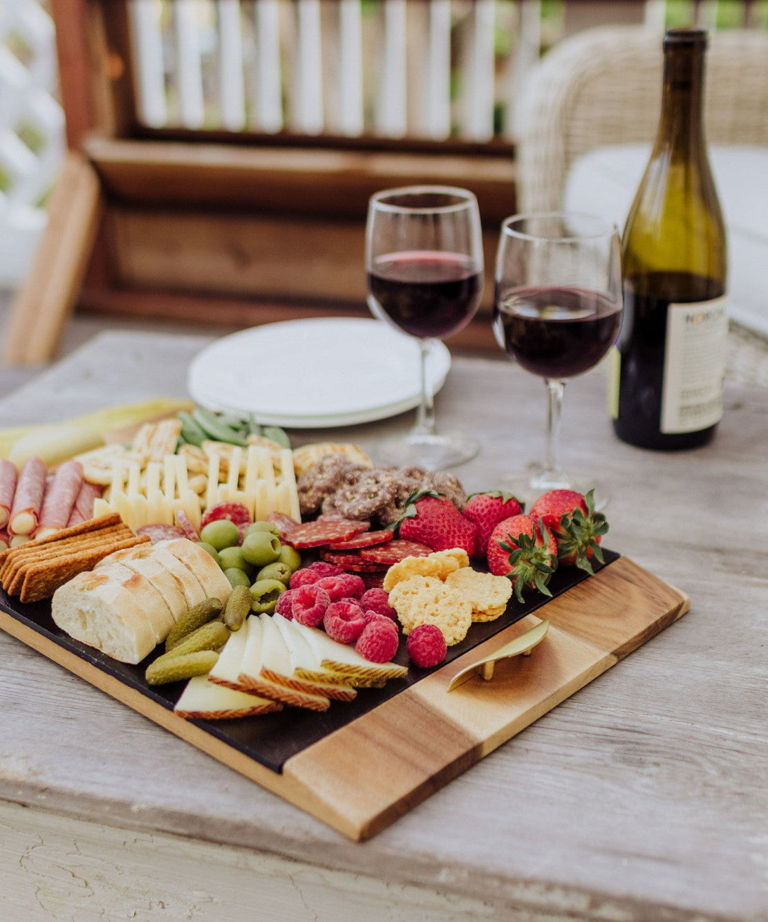 Covina Acacia and Slate Serving Tray