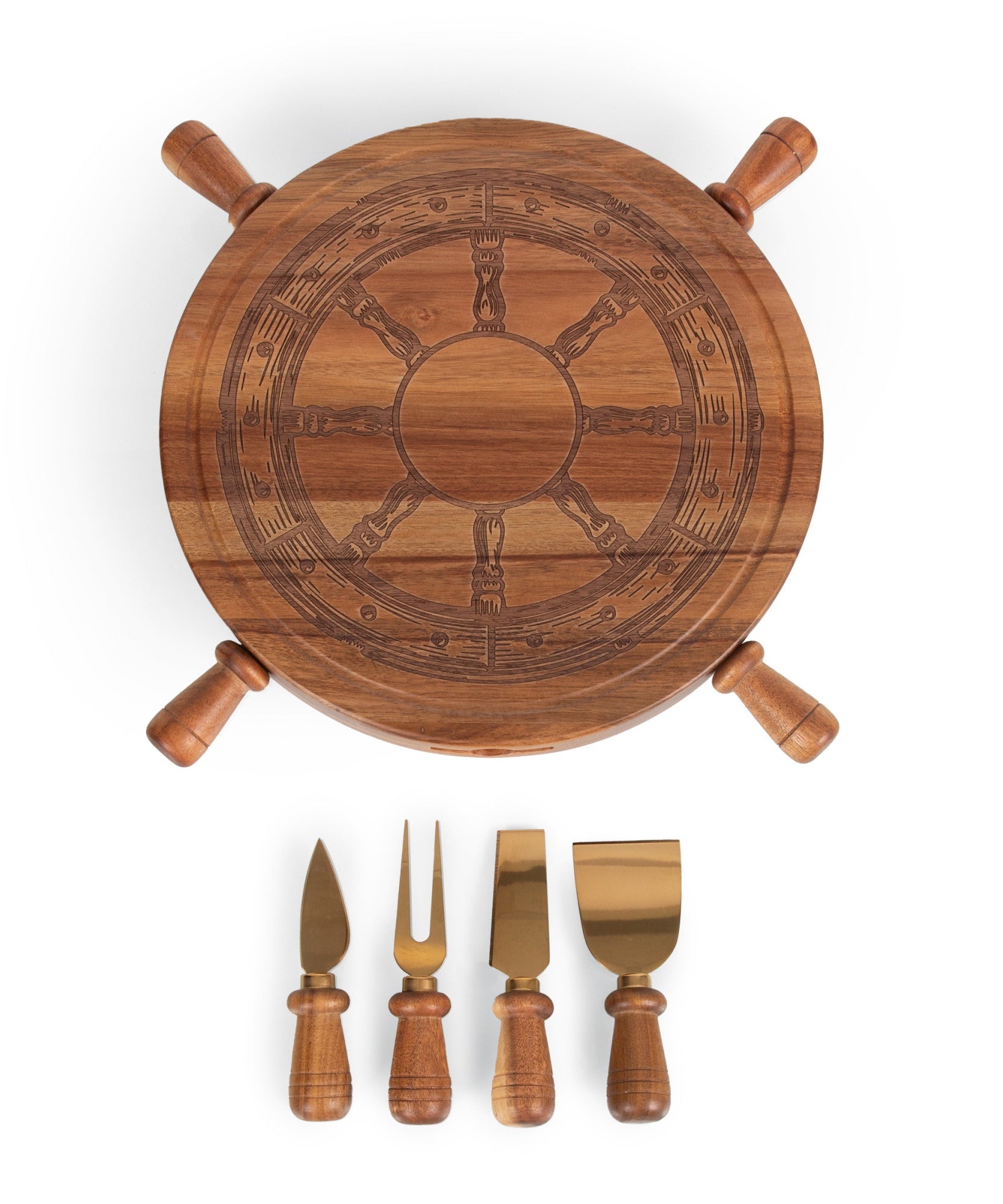 Helmsman Lazy Susan Cheese Board with Tool Set