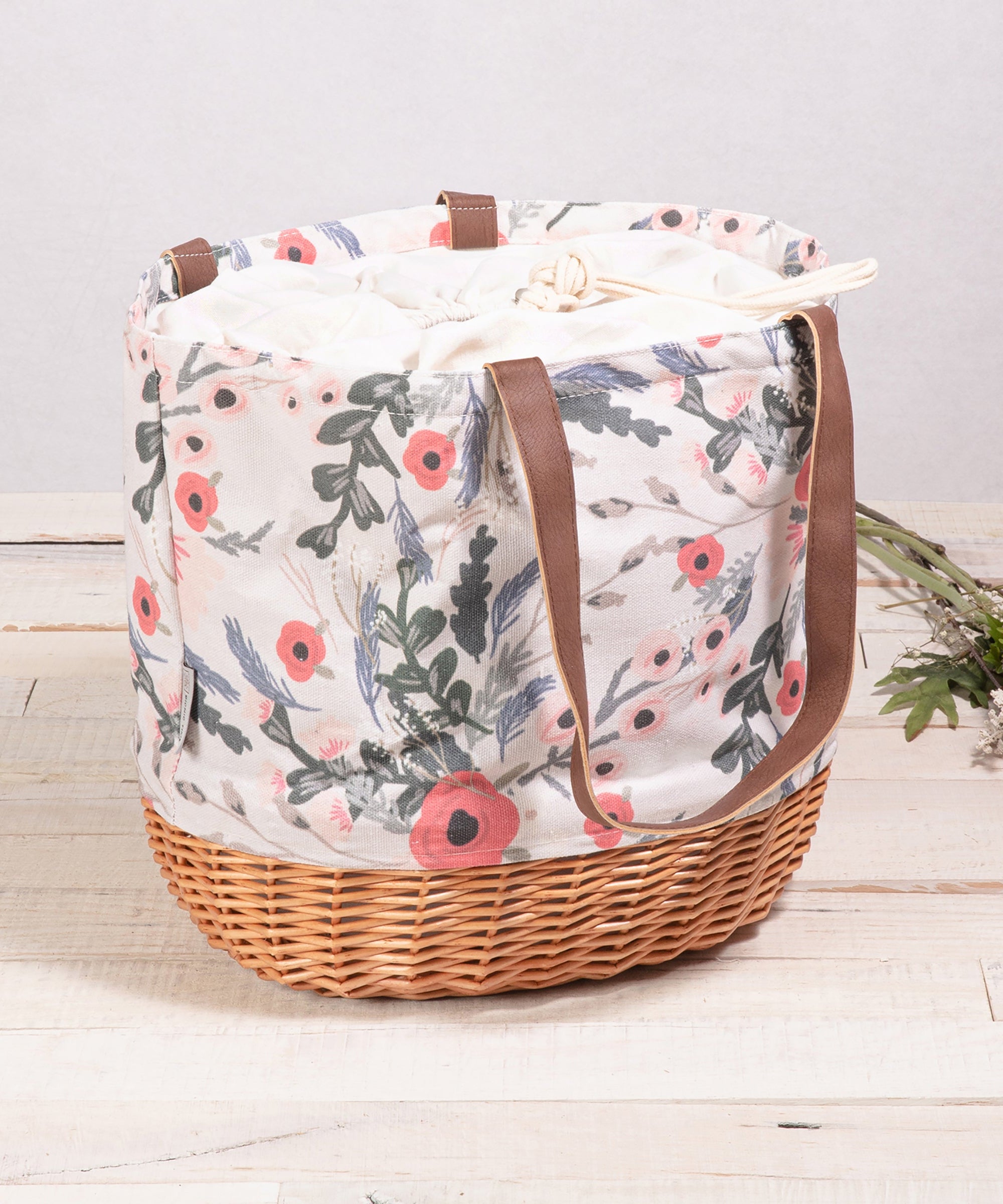 Coronado Canvas and Willow Basket Tote