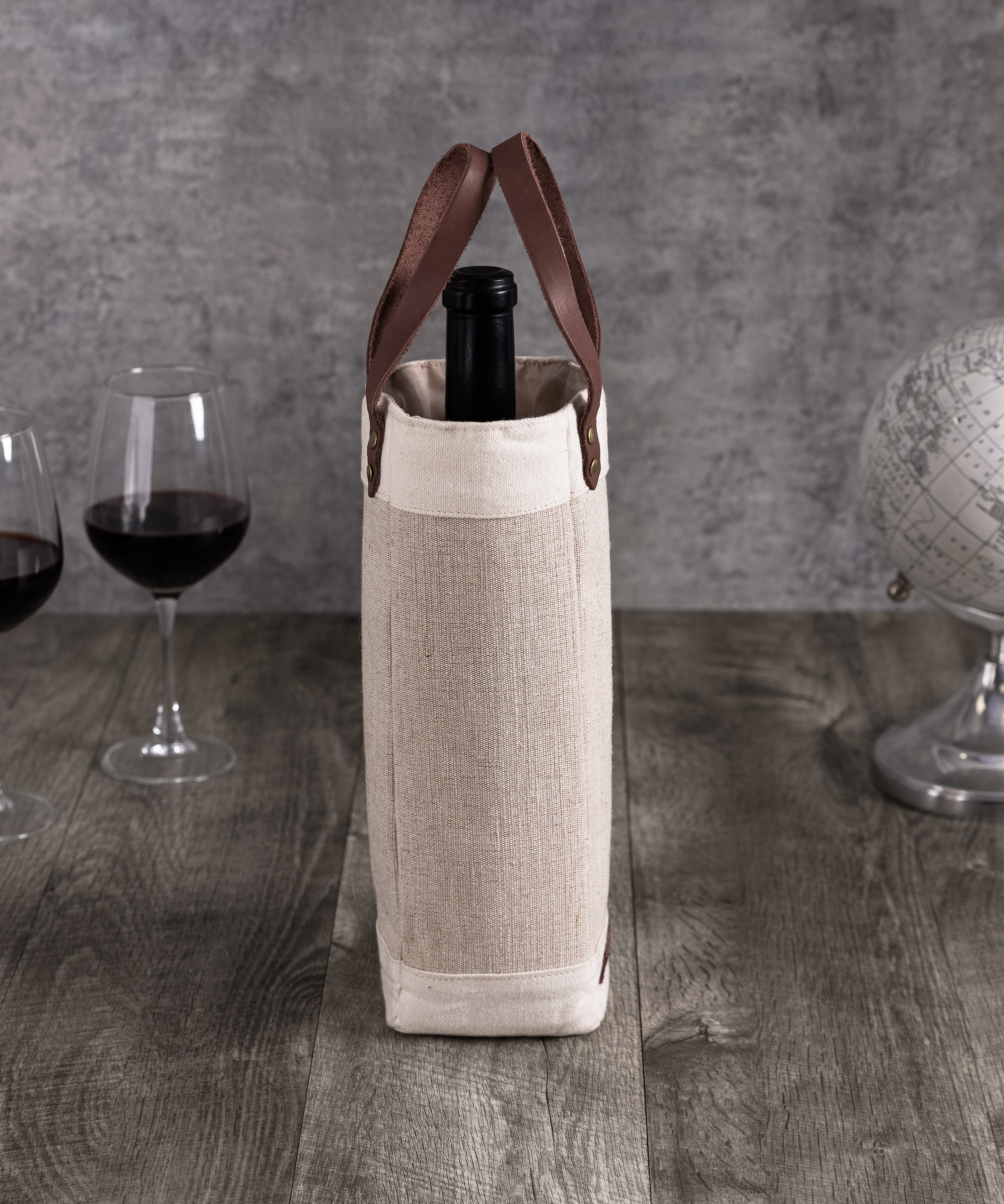 Pinot Jute Single Bottle Insulated Wine Bag