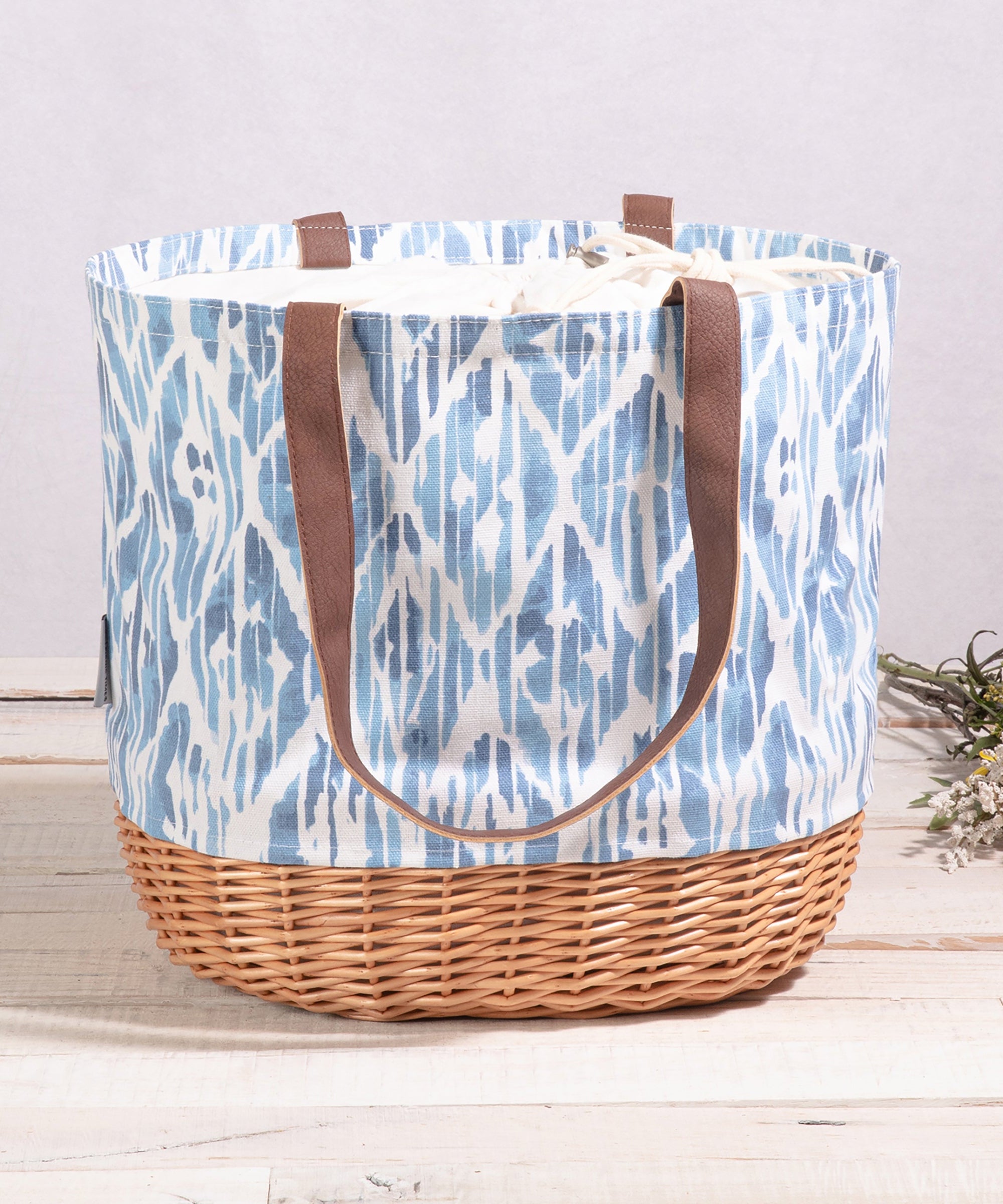 Coronado Canvas and Willow Basket Tote