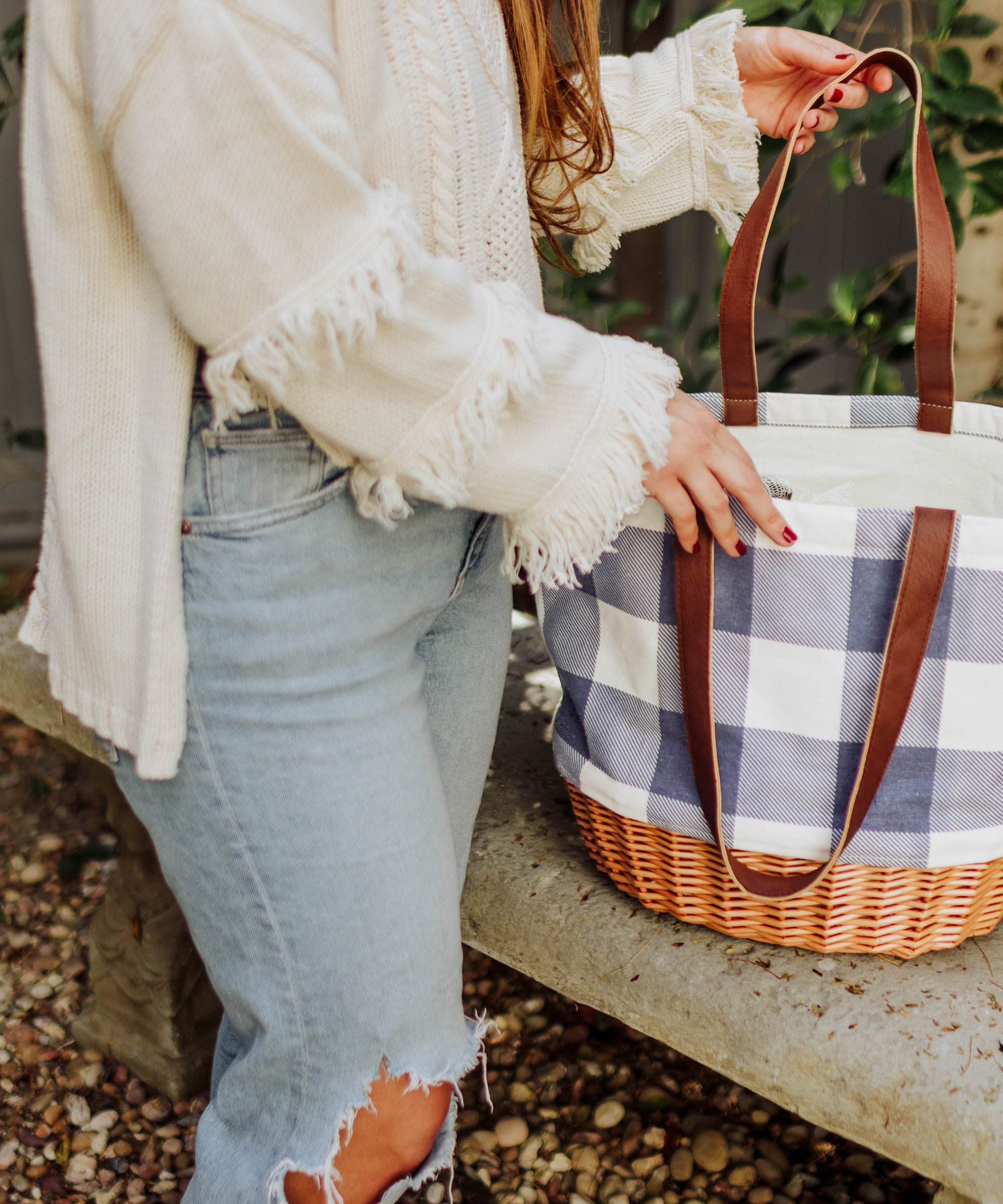Coronado Canvas and Willow Basket Tote