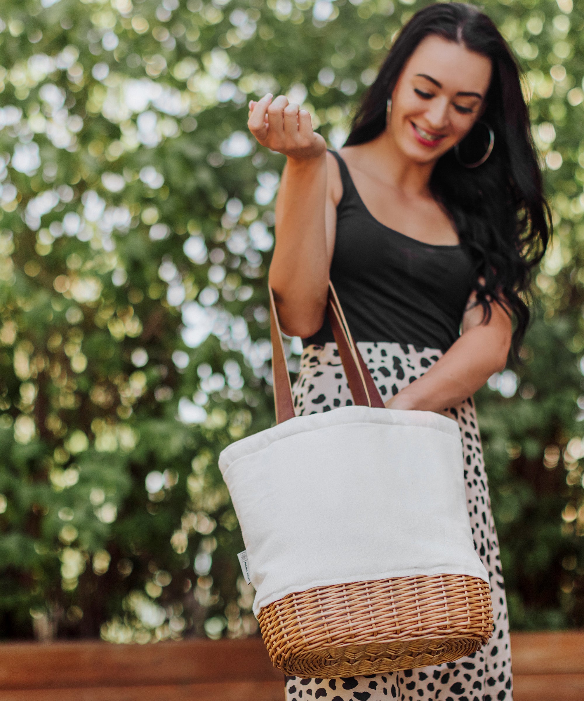 Pico Willow and Canvas Lunch Basket