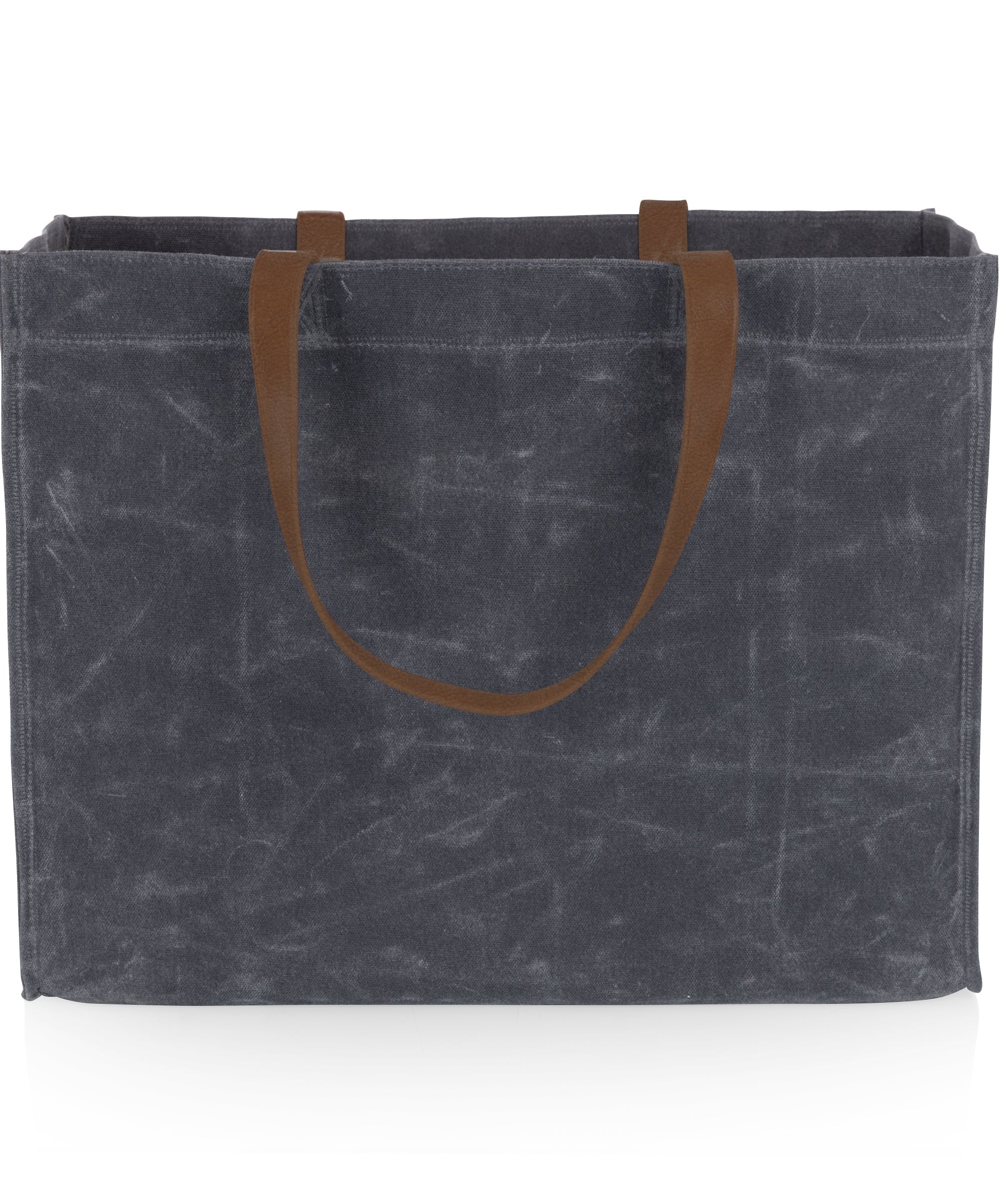 Market Waxed Canvas Tote with Leatherette Handles