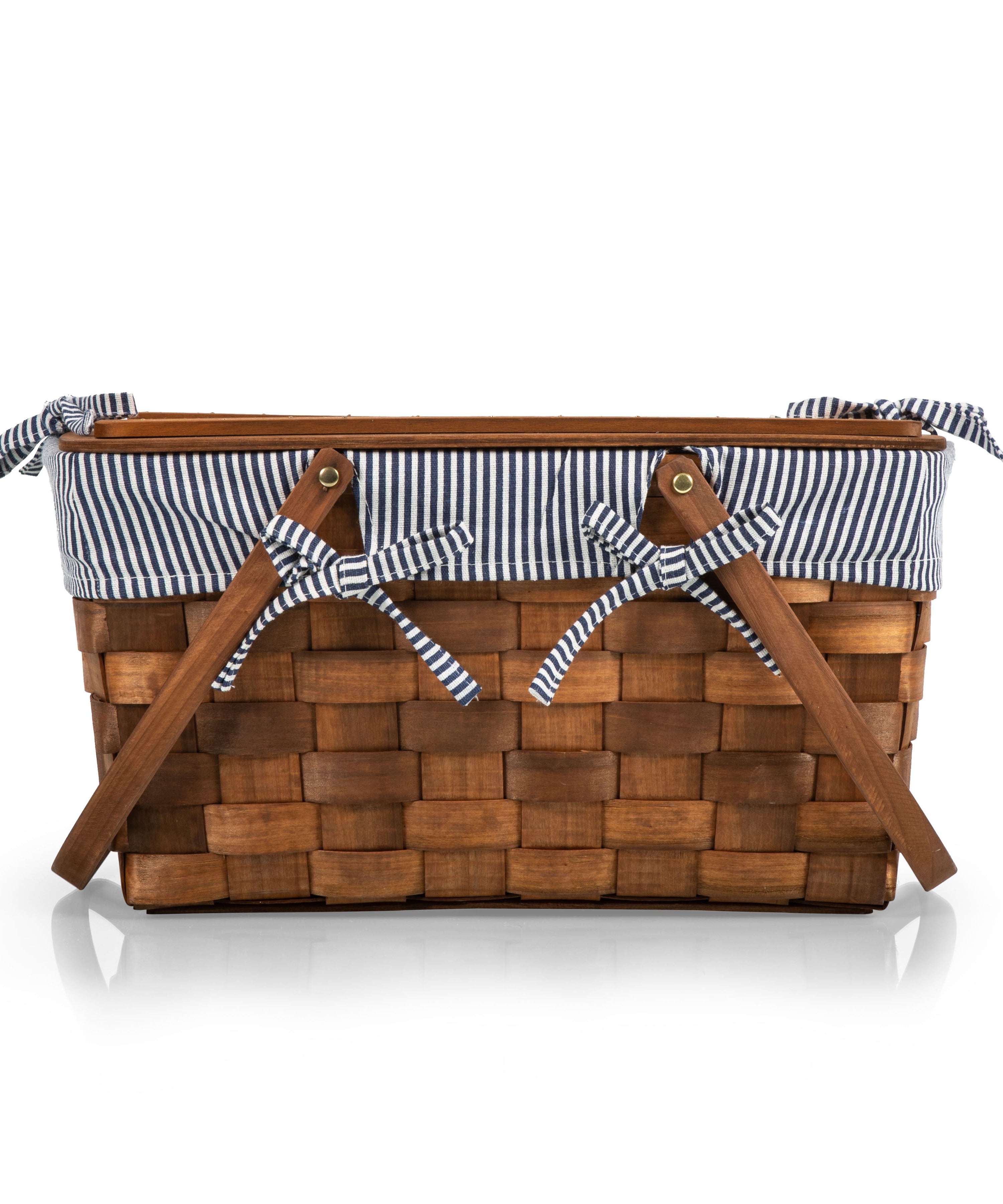Kansas Handwoven Wood Picnic Basket
