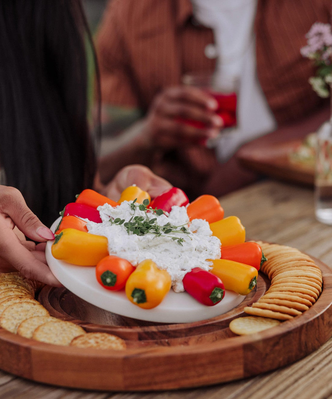 Isla Serving Platter with Marble Cheeseboard Insert