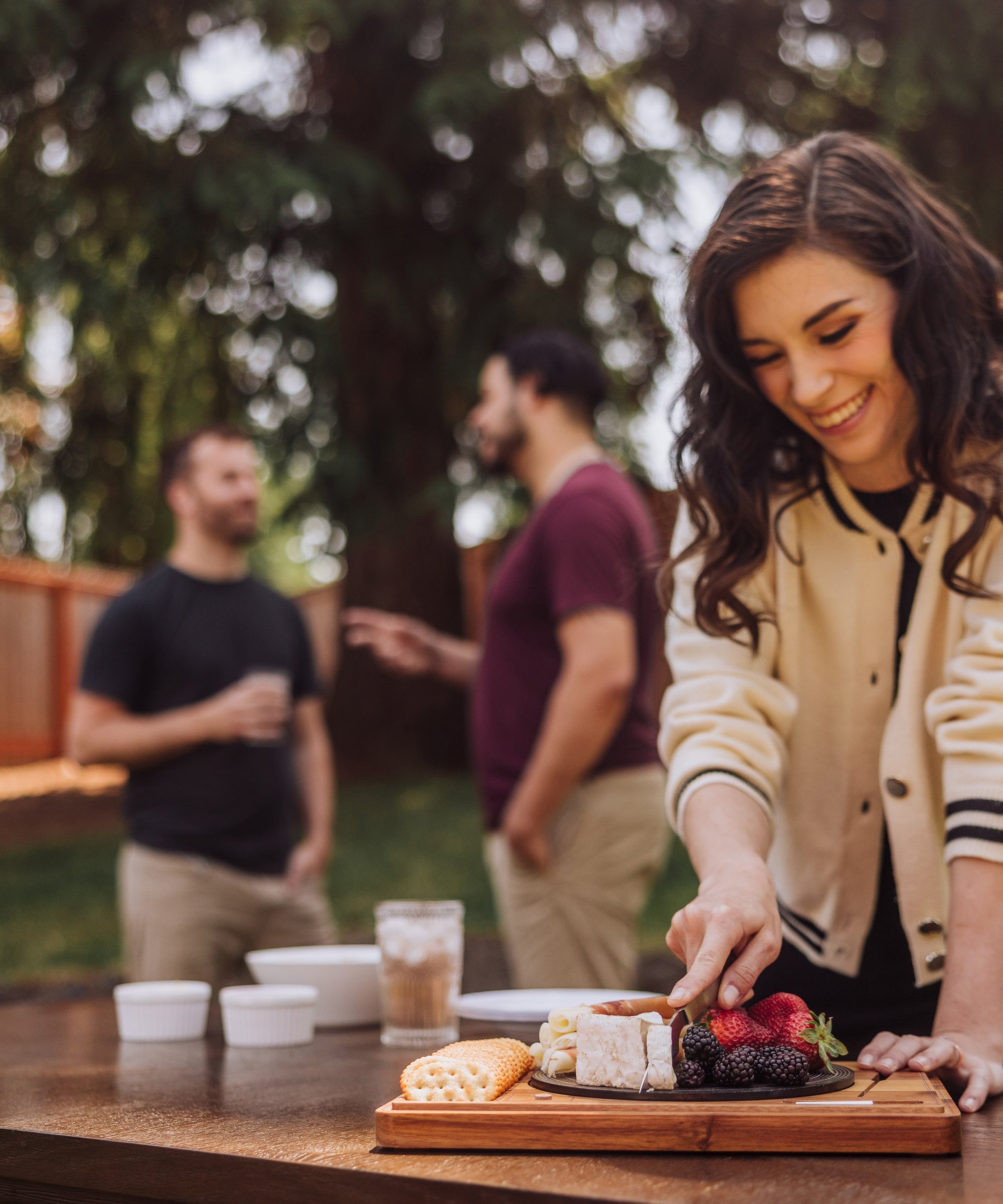Turntable Acacia and Slate Cheese Board with Knife