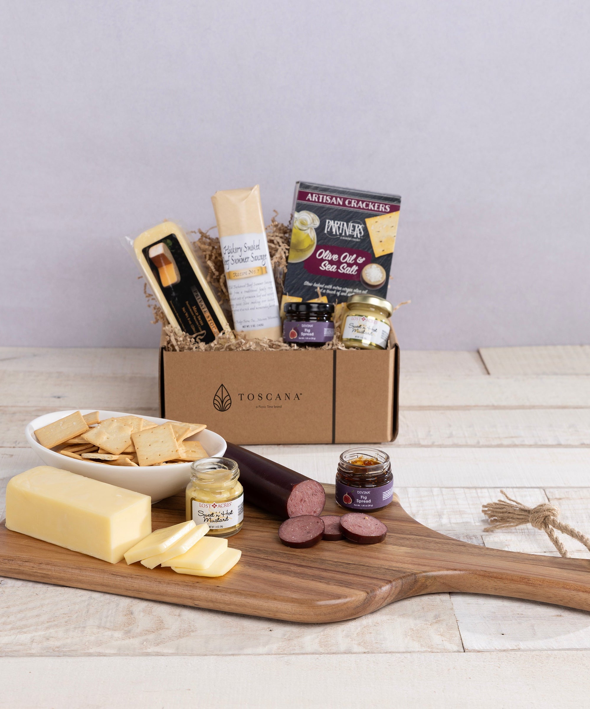 Artisan 18" Charcuterie Board with Gourmet Gift Pack