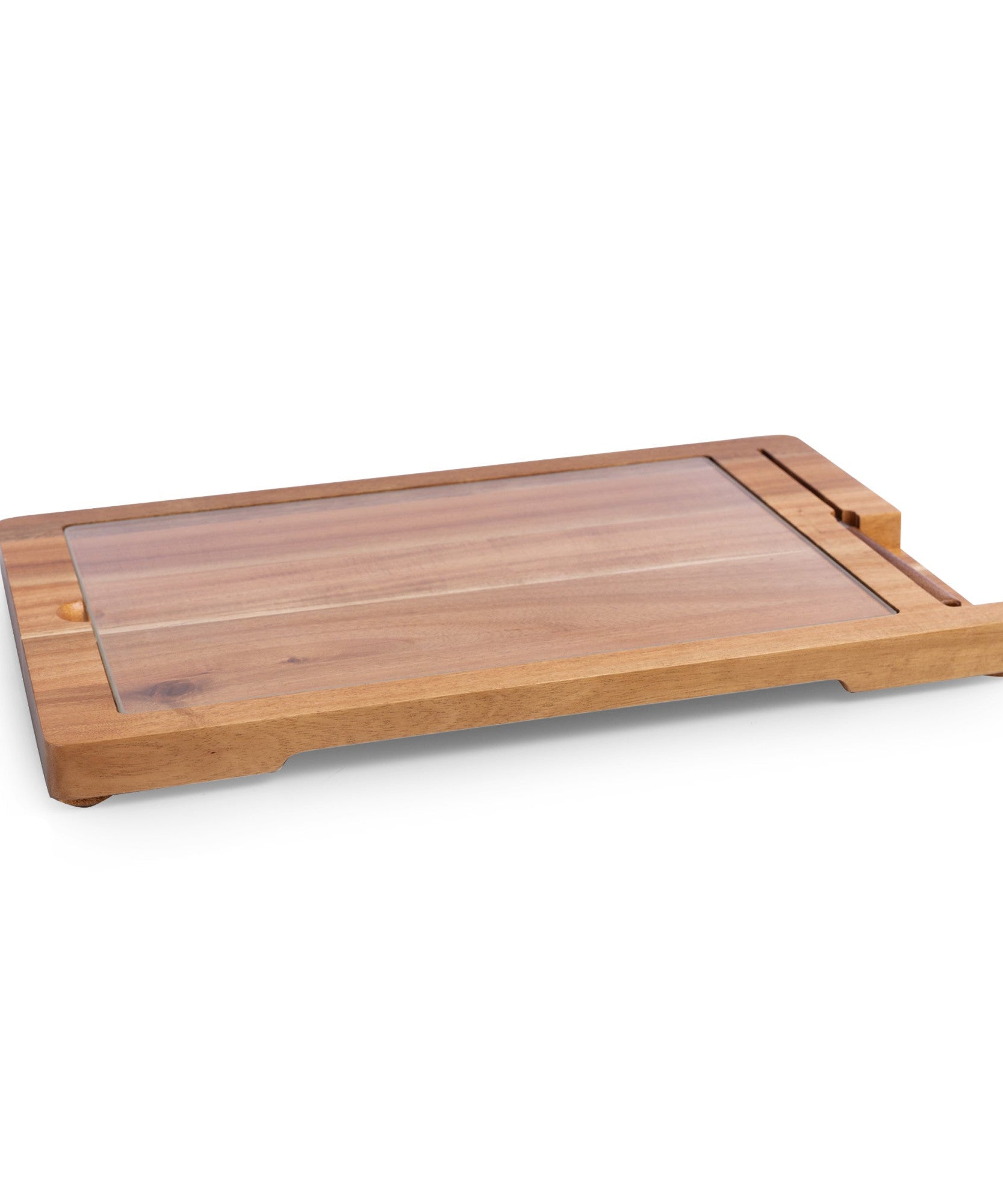 Ventana - Tempered Glass and Acacia Cheese Board and Knife Set