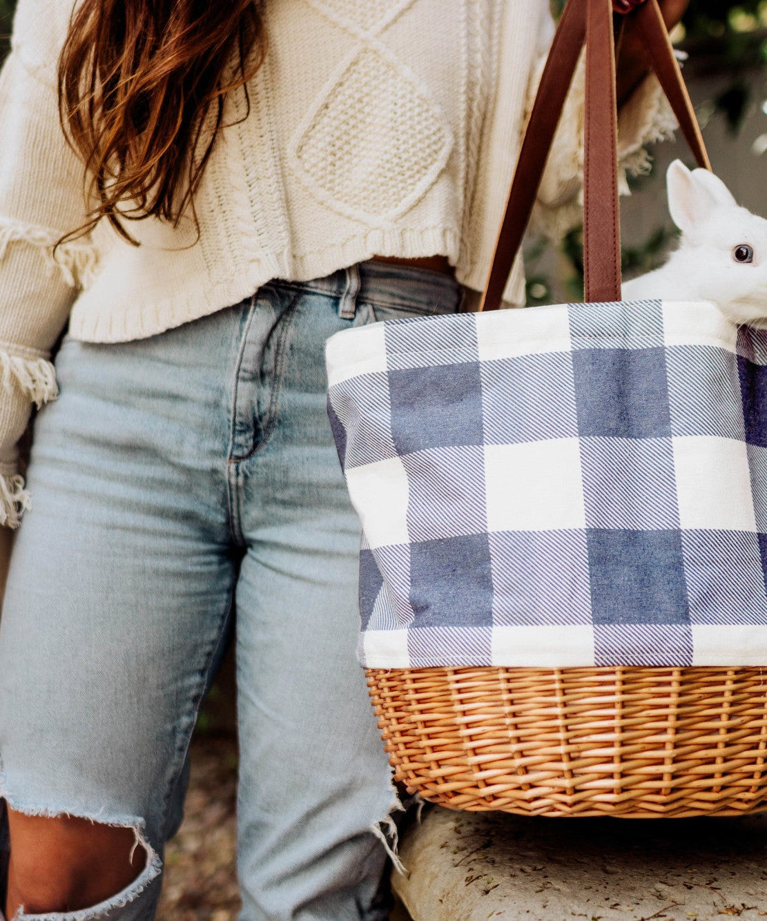 Coronado Canvas and Willow Basket Tote
