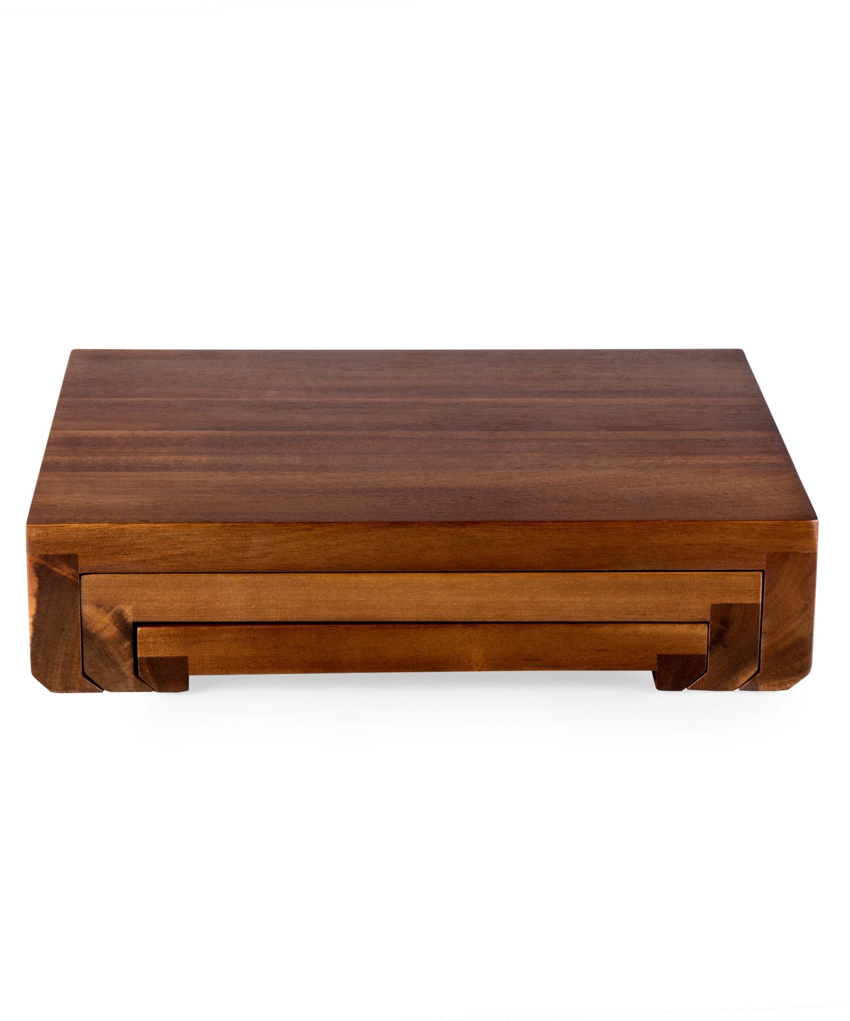 Etage Set Of 3 Acacia Serving Pedestals