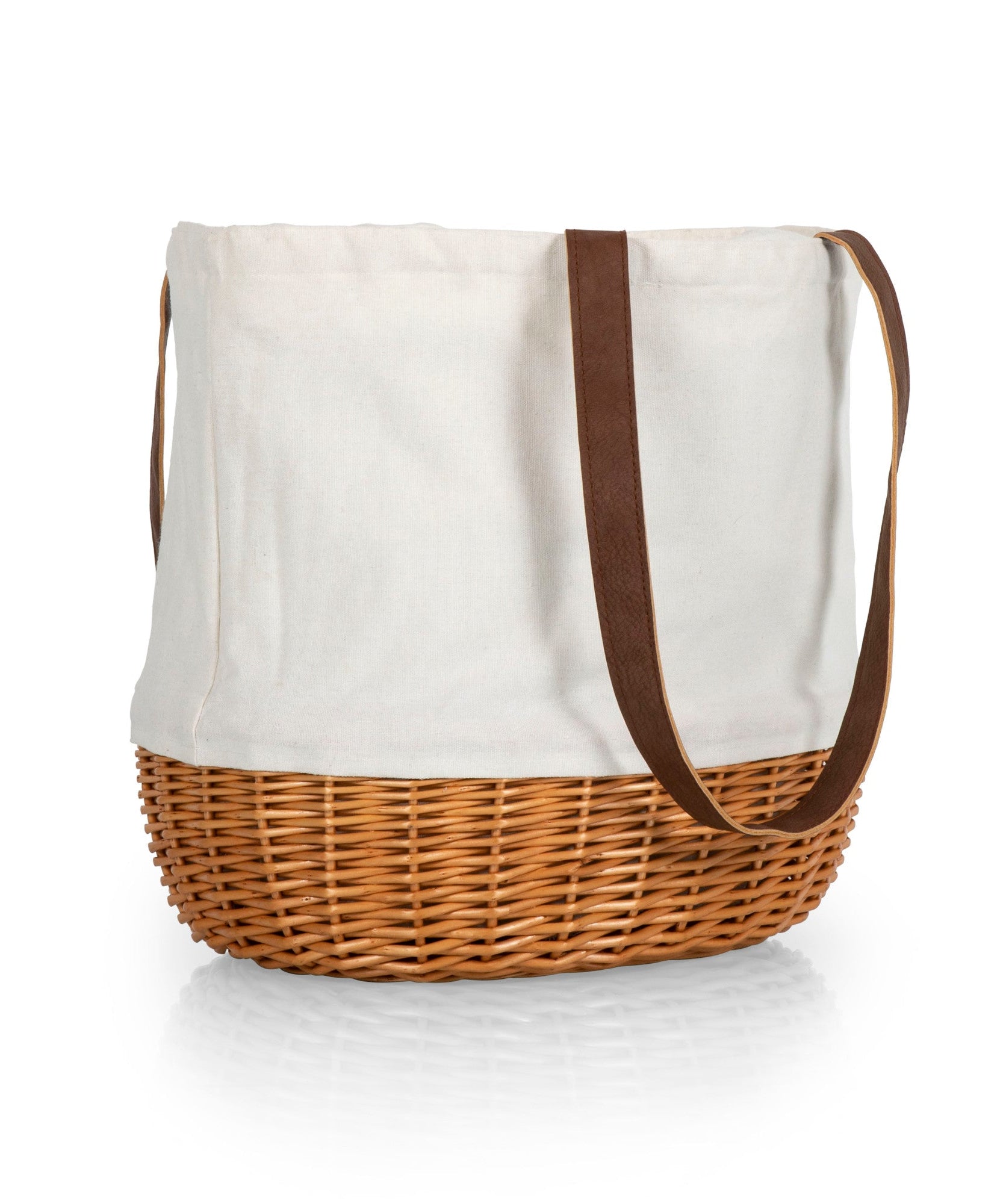 Coronado Canvas and Willow Basket Tote