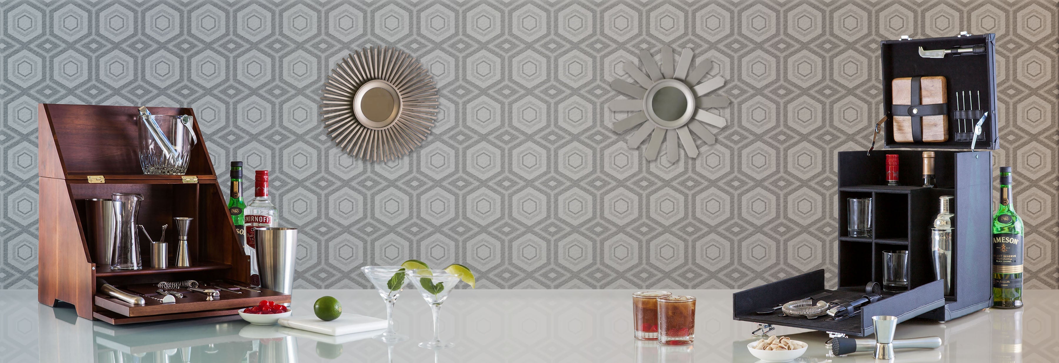 Madison Acacia Tabletop Bar Set