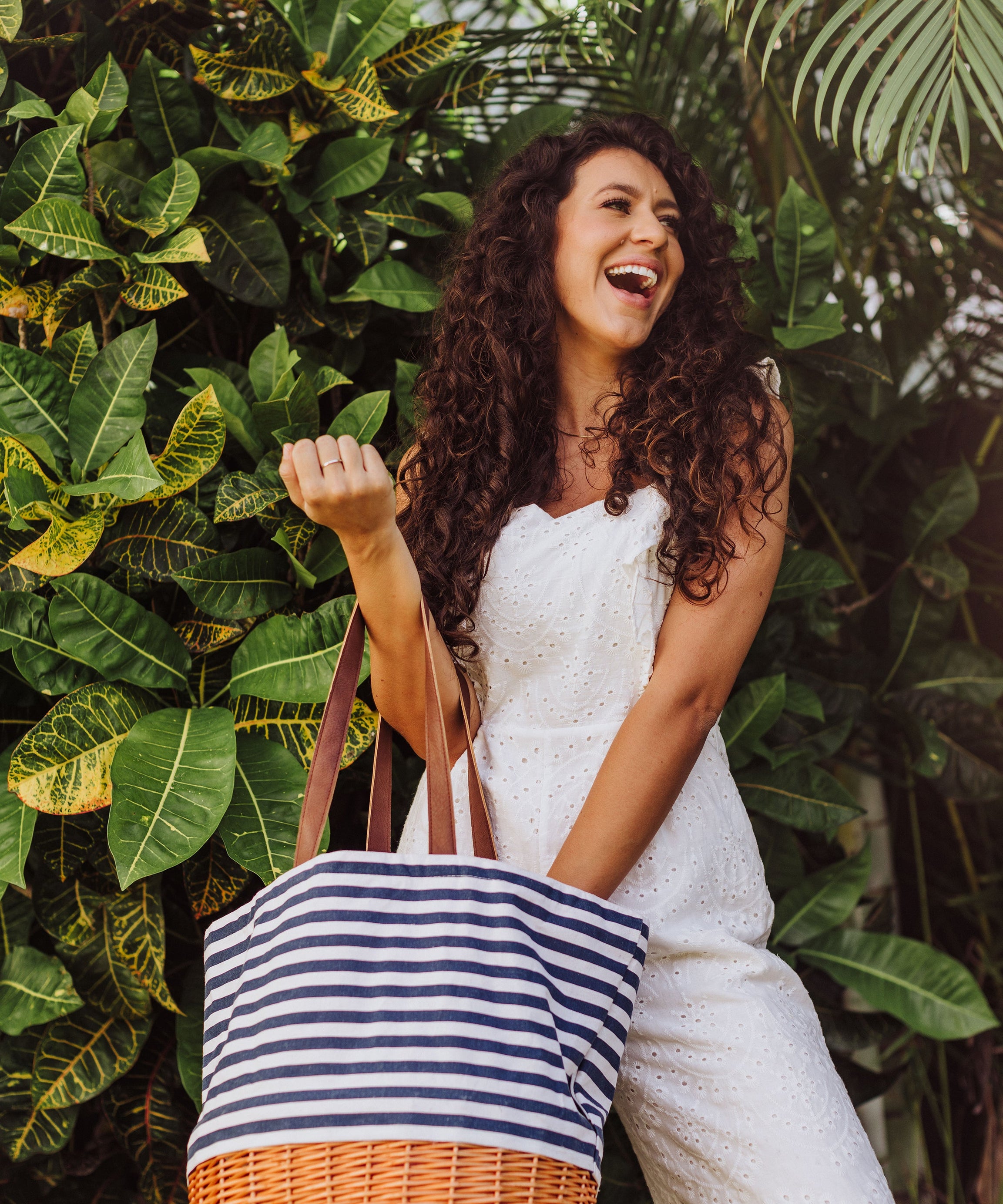 Coronado Canvas and Willow Basket Tote