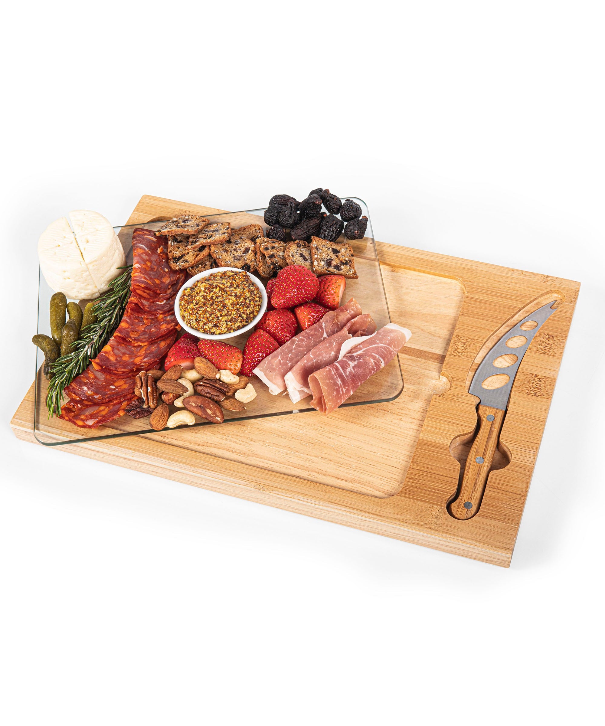 Icon Glass Top Cutting Board & Knife Set