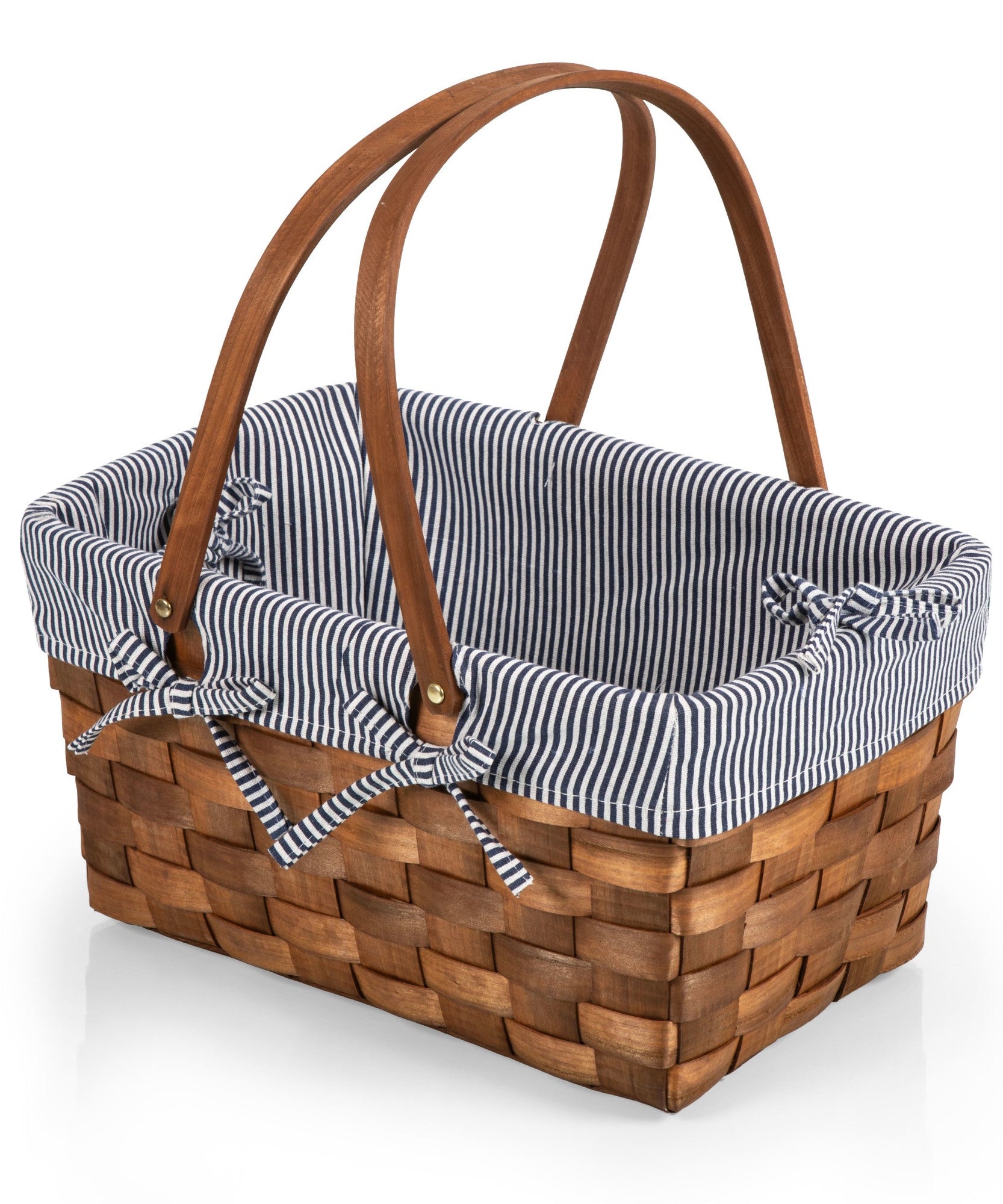 Kansas Handwoven Wood Picnic Basket