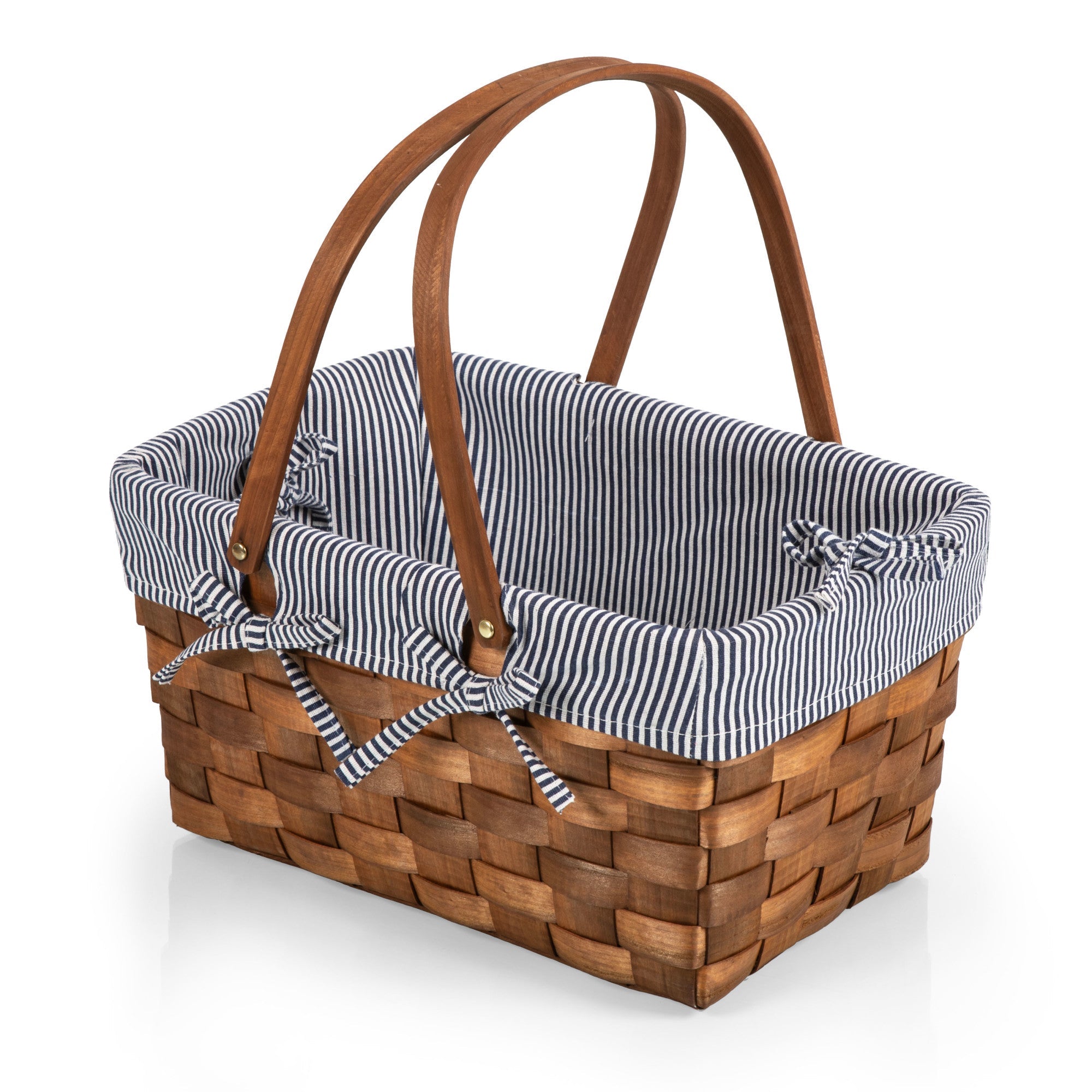 Kansas Handwoven Wood Picnic Basket