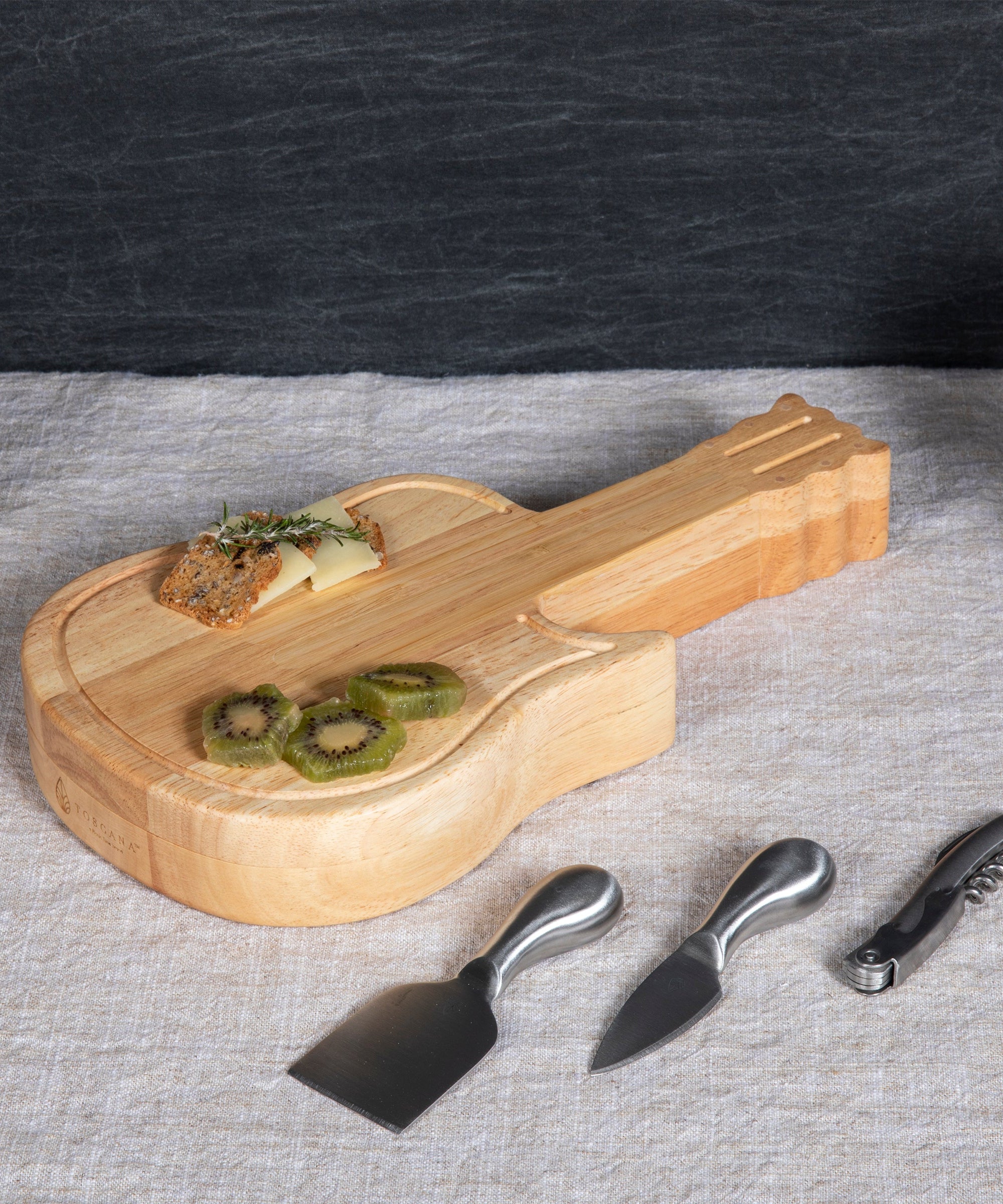 Guitar Cheese Cutting Board & Tools Set