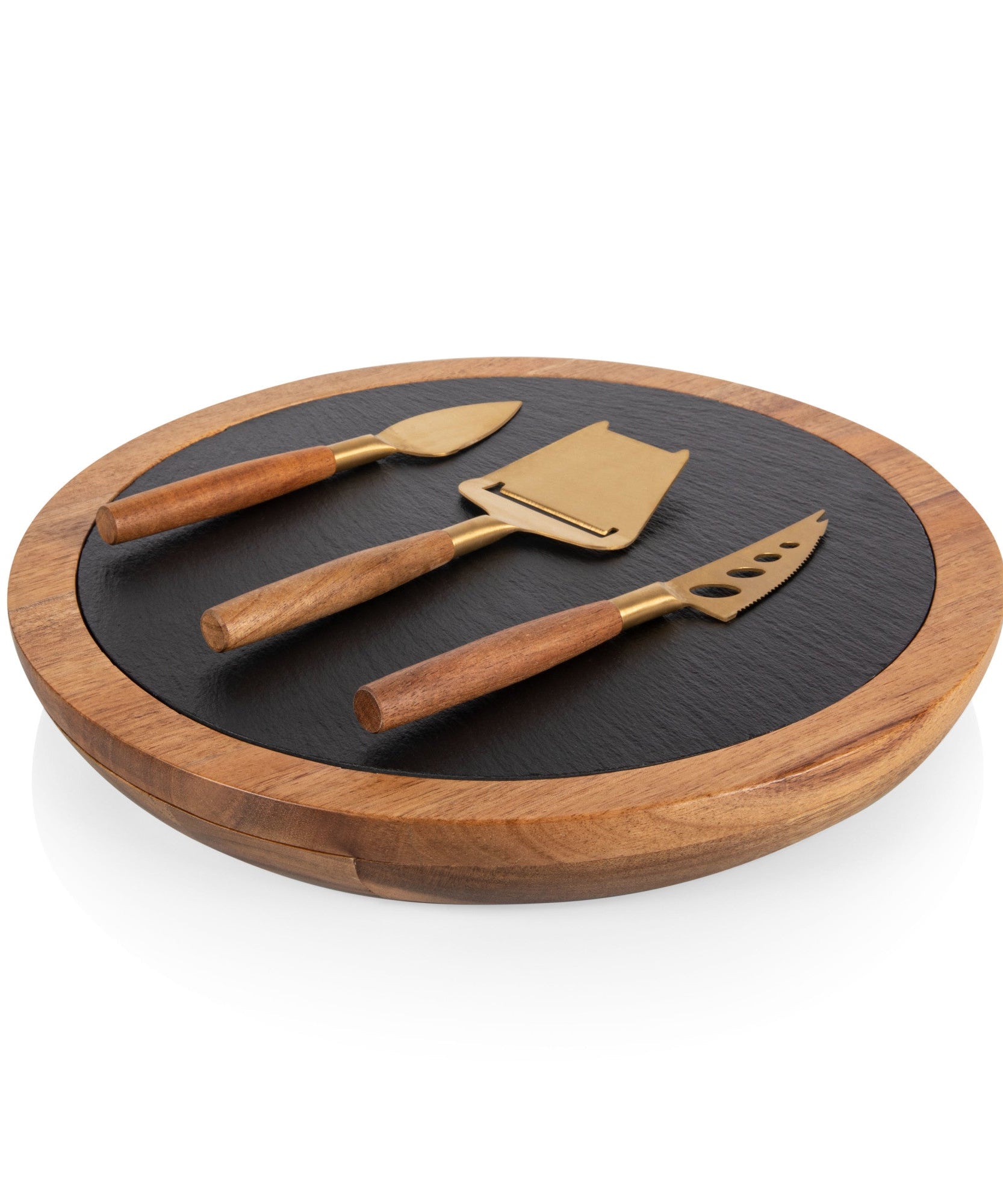 Insignia Acacia and Slate Serving Board with Cheese Tools